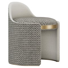 Sculptural Brion Stool in Dark Patterned Fabric