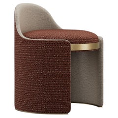 Sculptural Brion Stool in Patterned Fabric