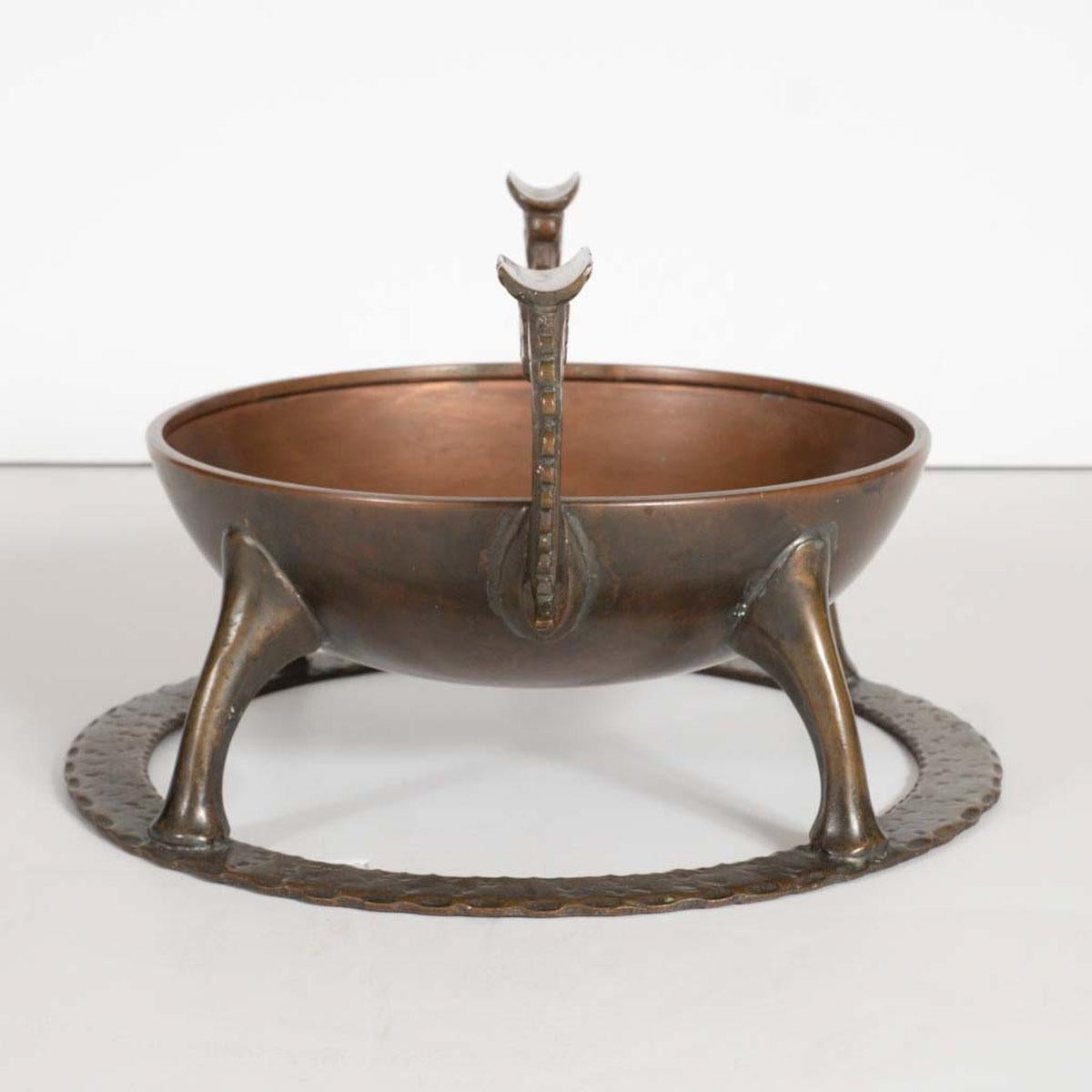 Sculptural Bronze Ashtray by Oscar Bach For Sale 1
