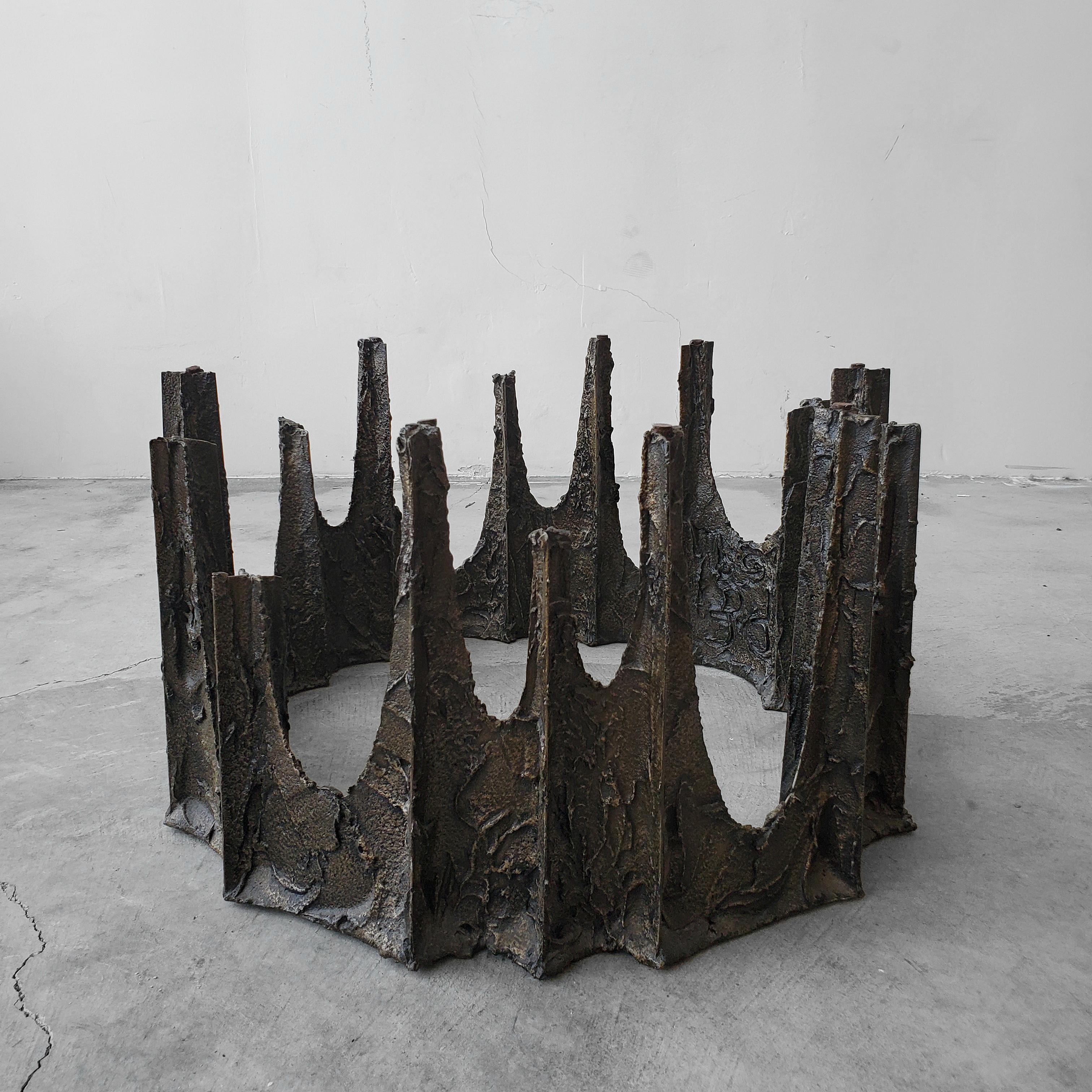 Sculptural Bronze Brutalist Coffee Table by Paul Evans 1
