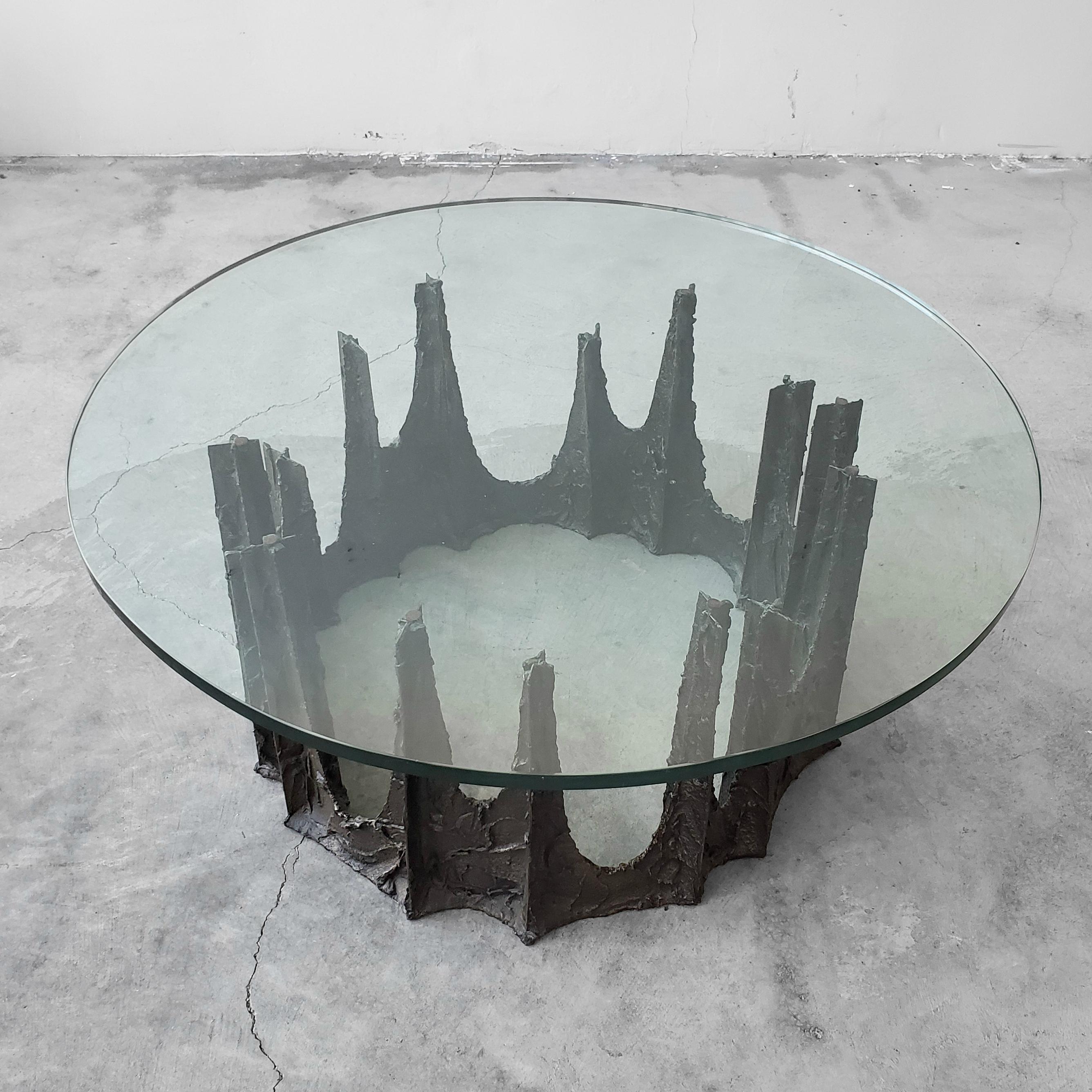 Sculptural Bronze Brutalist Coffee Table by Paul Evans 2