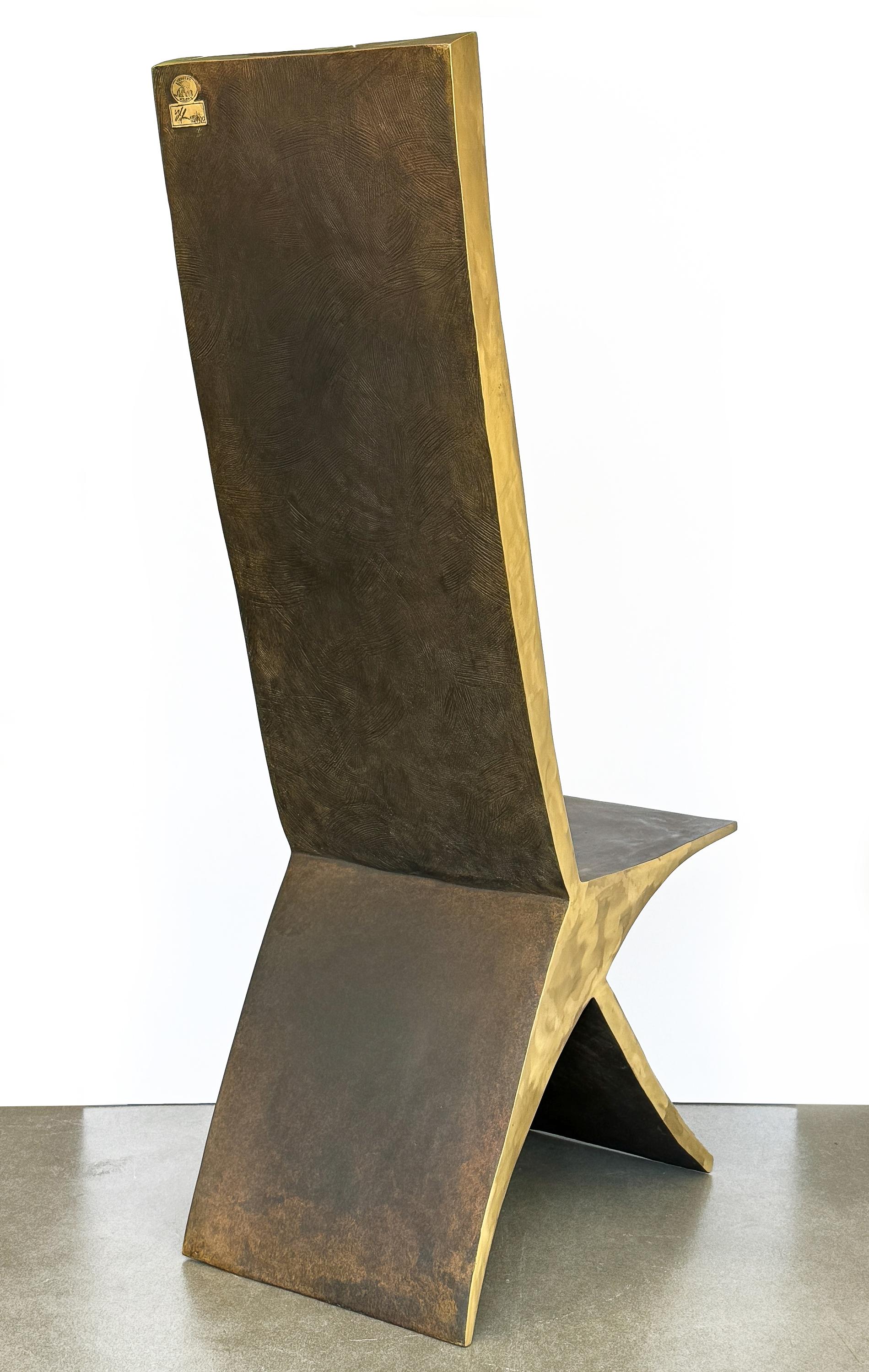 Sculptural Bronze Chair by James Vilona For Sale 3