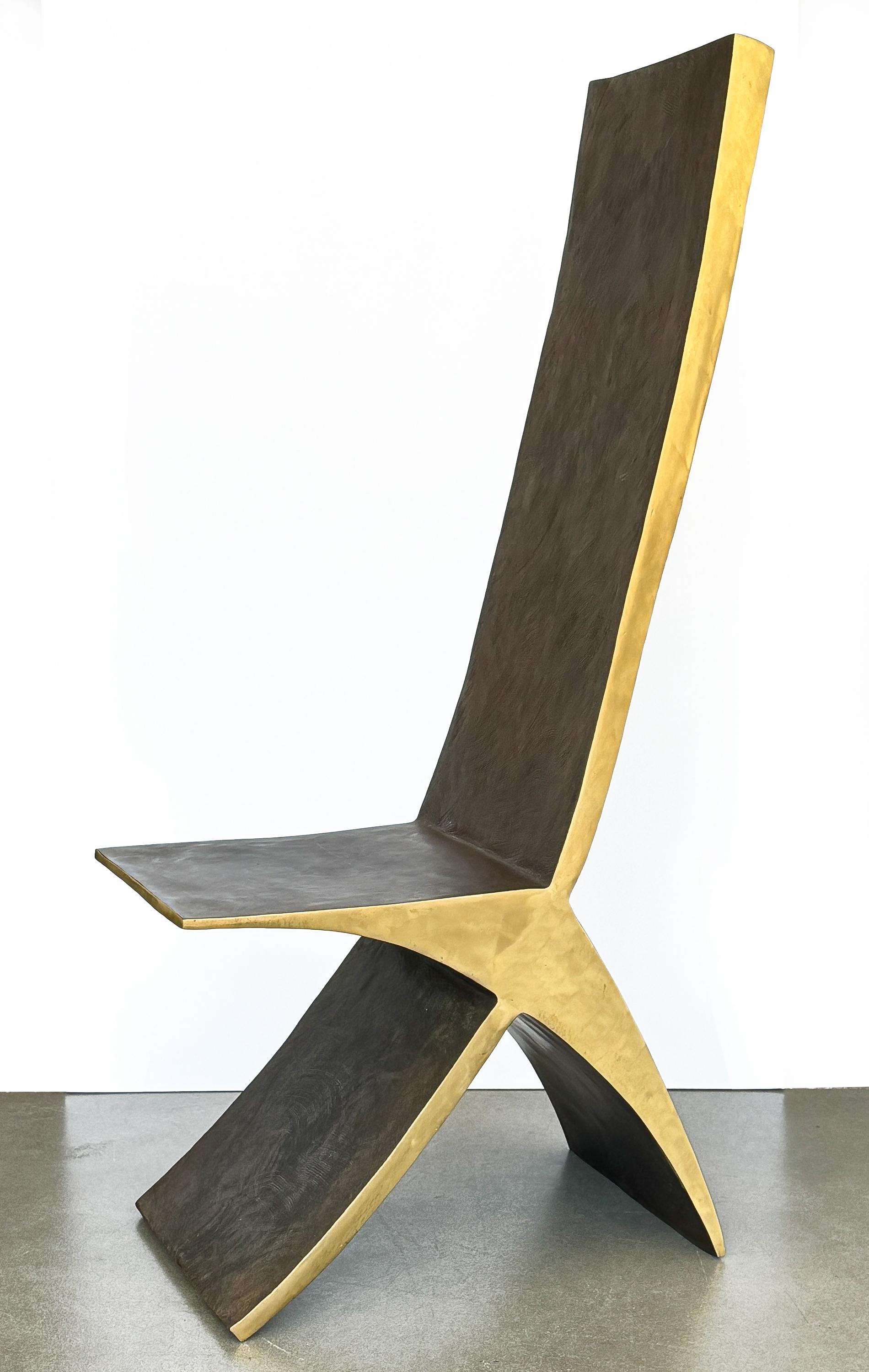 Modern Sculptural Bronze Chair by James Vilona For Sale