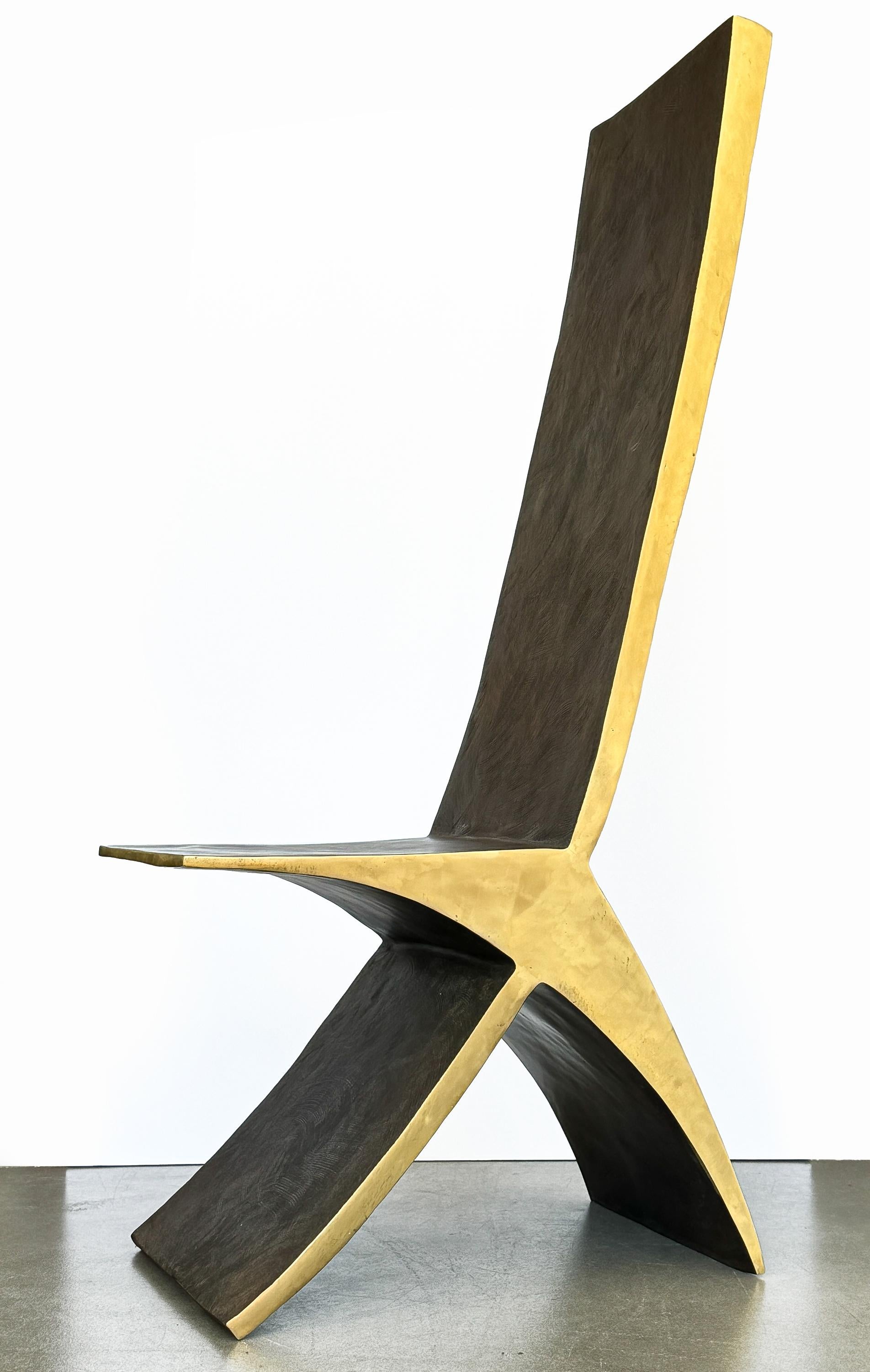 Hand-Crafted Sculptural Bronze Chair by James Vilona For Sale