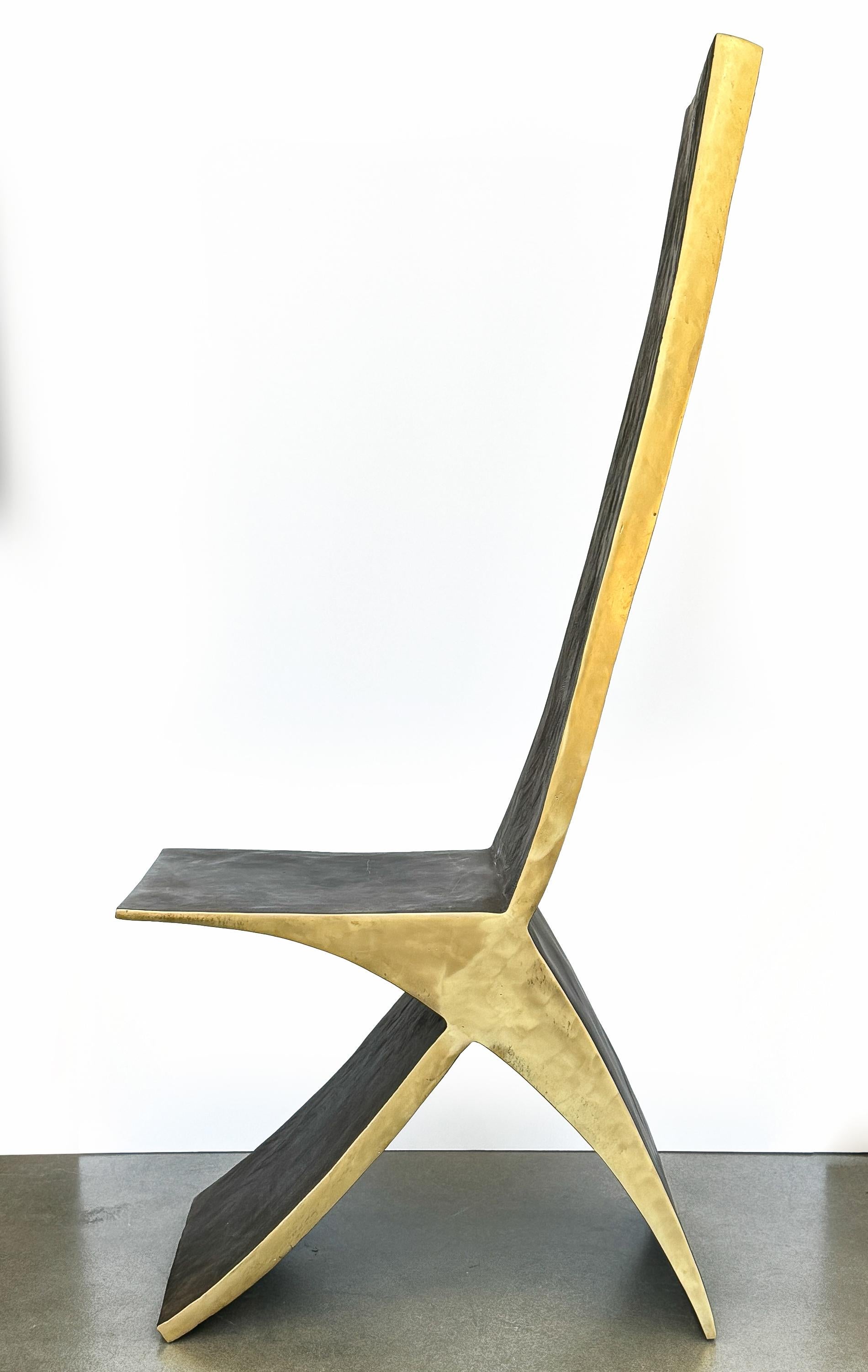 Sculptural Bronze Chair by James Vilona In Good Condition For Sale In Chicago, IL