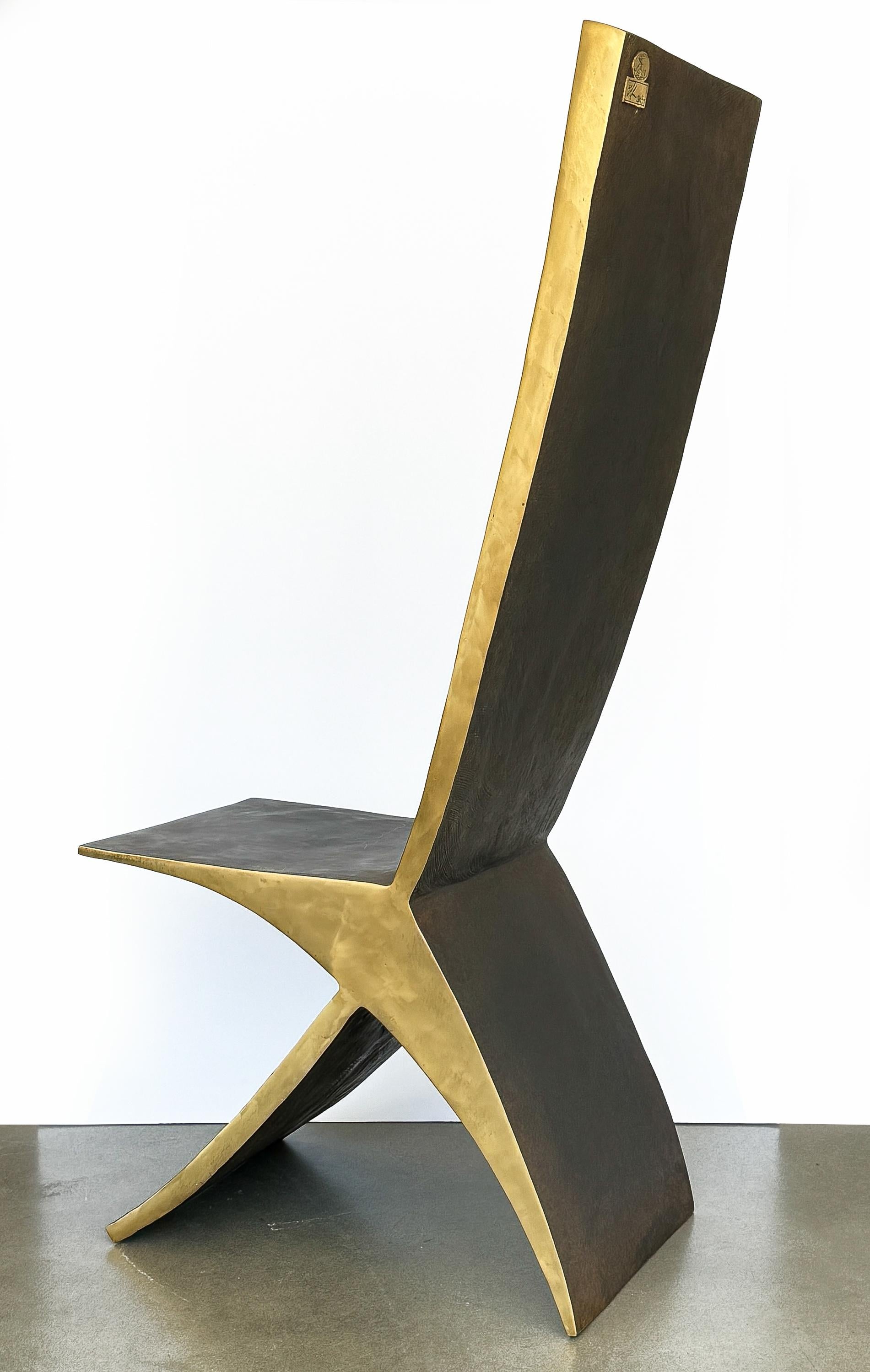 Contemporary Sculptural Bronze Chair by James Vilona For Sale