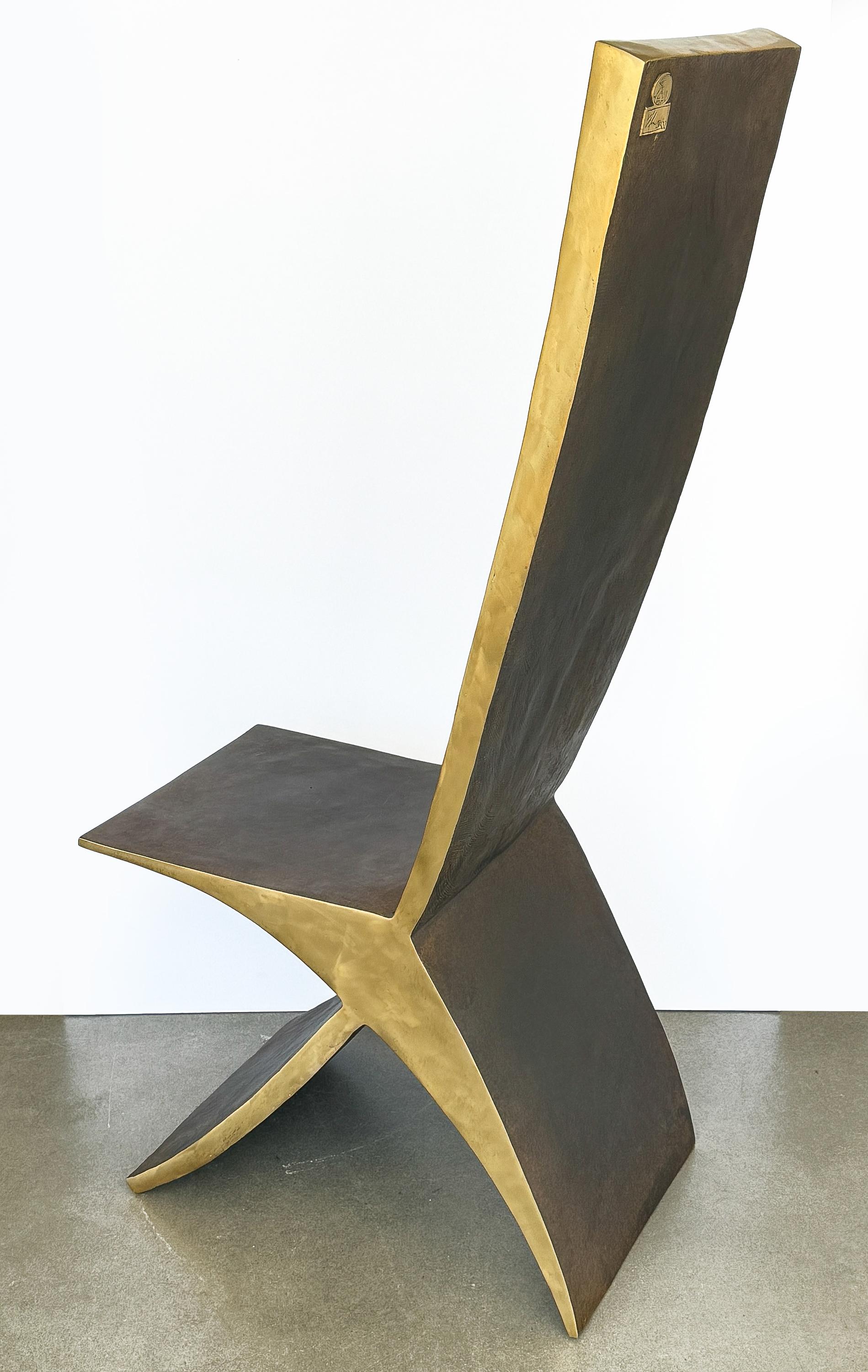 Sculptural Bronze Chair by James Vilona For Sale 1