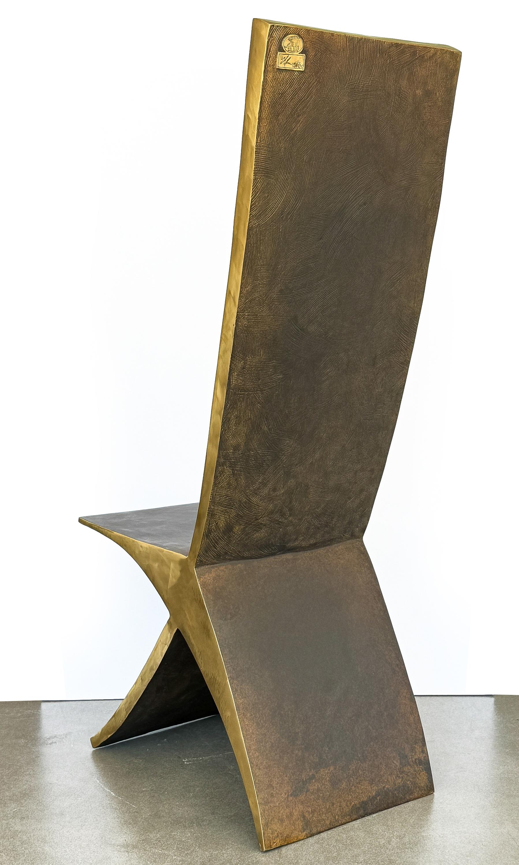 Sculptural Bronze Chair by James Vilona For Sale 2