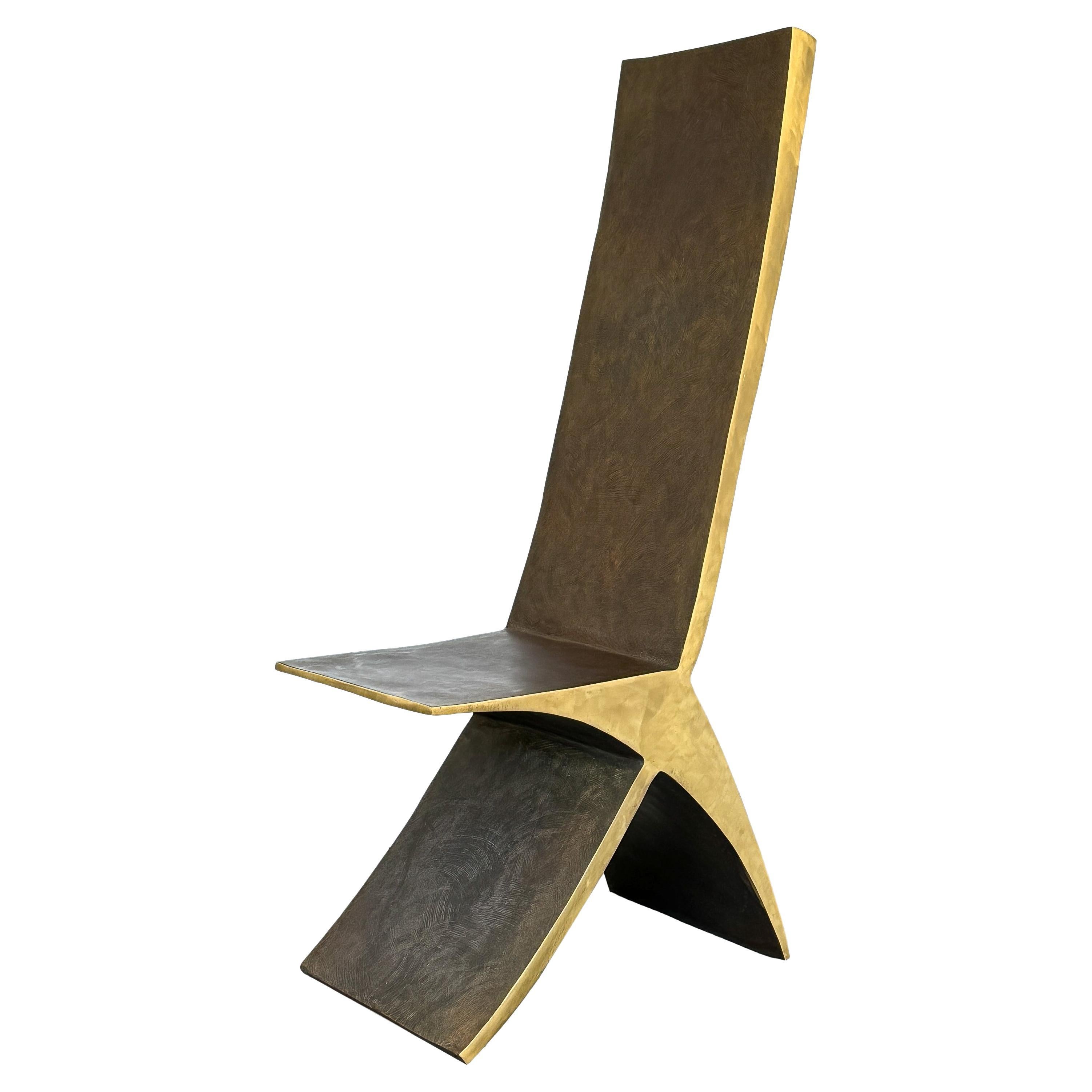 Sculptural Bronze Chair by James Vilona For Sale