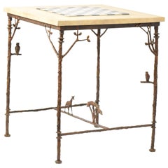 Table d'échecs sculpturale en bronze