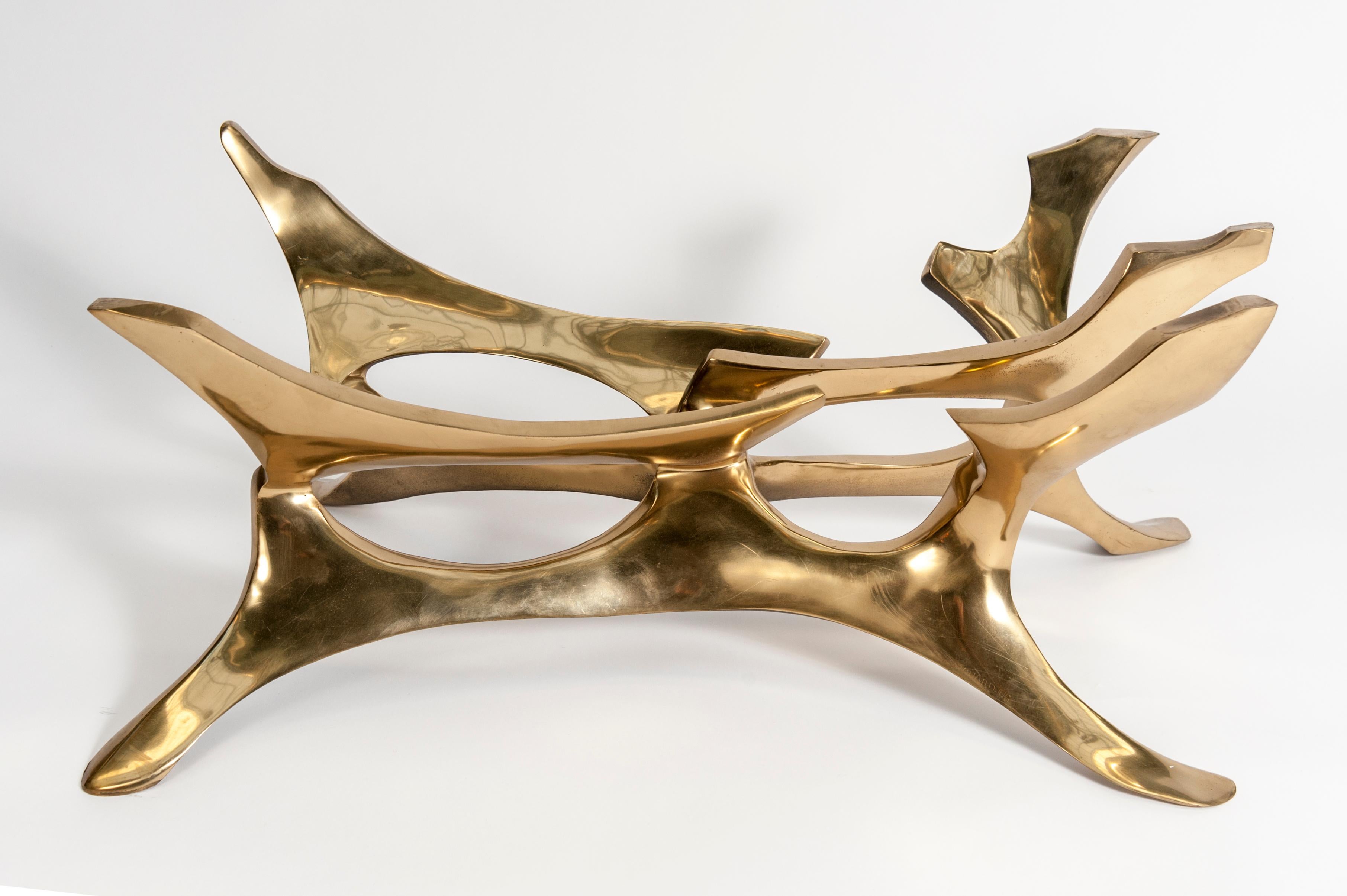 Sculptural Bronze Coffee Table by Fred Brouard 3