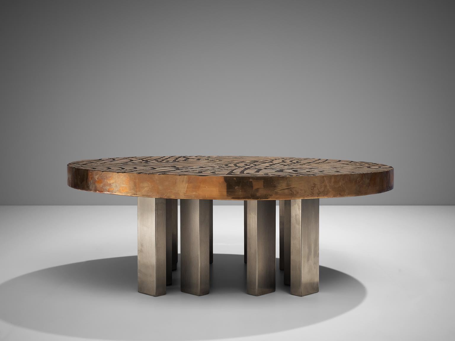 Mid-Century Modern Sculptural Bronze Coffee Table by Inform
