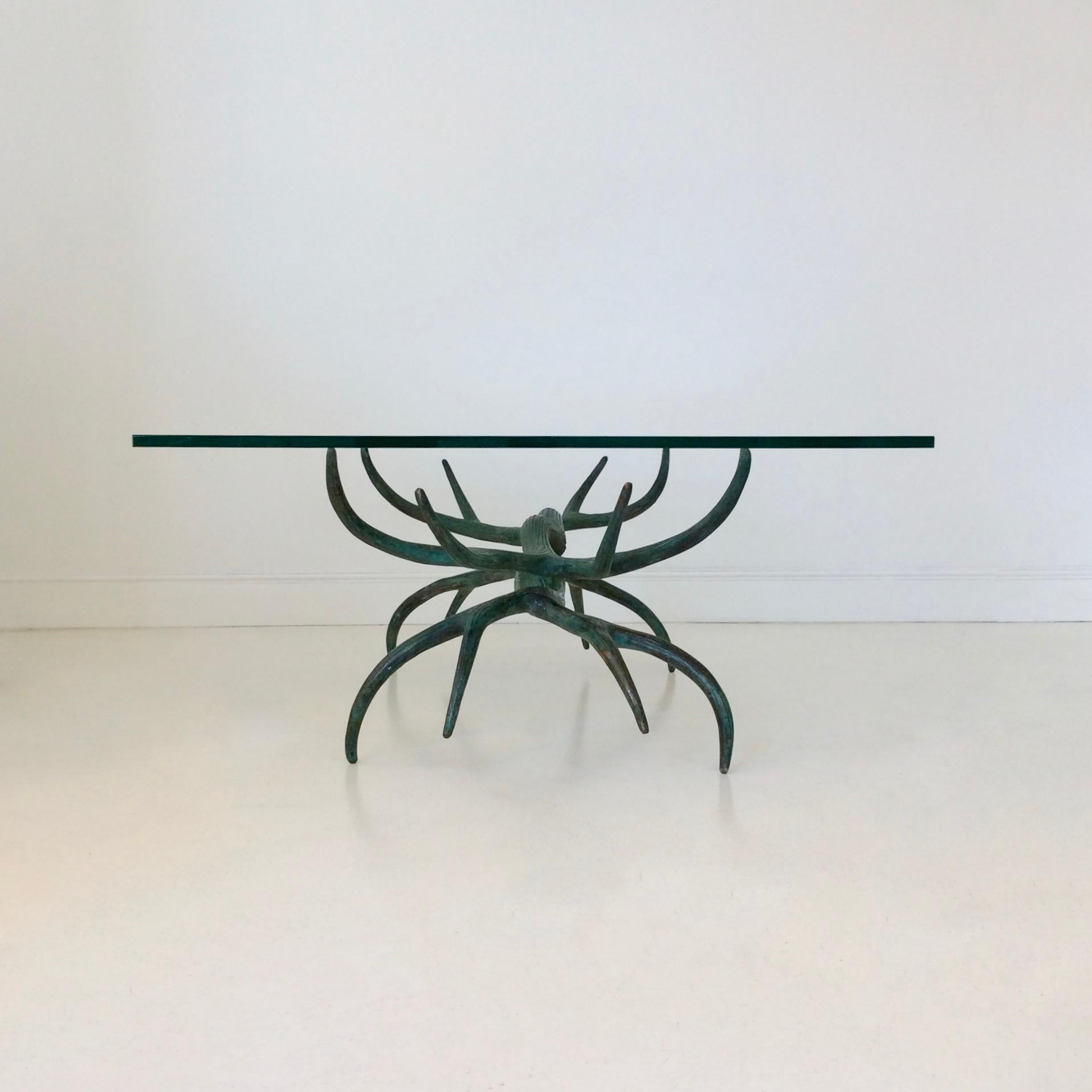 Sculptural Patinated Bronze Coffee Table, circa 1970, France 7