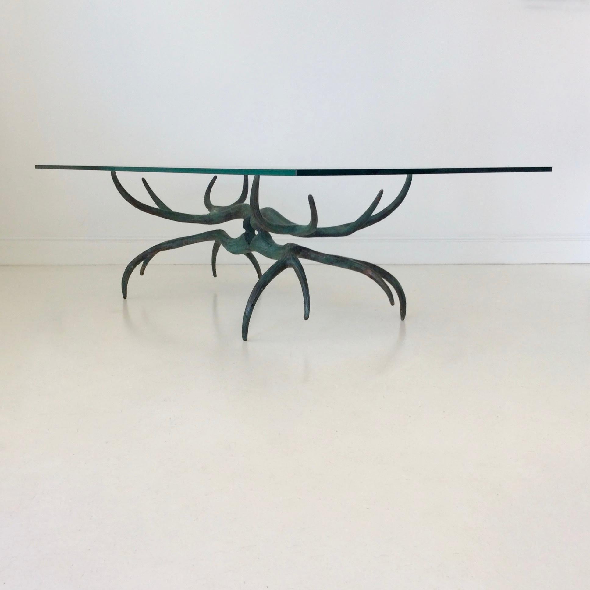 Sculptural Patinated Bronze Coffee Table, circa 1970, France 8
