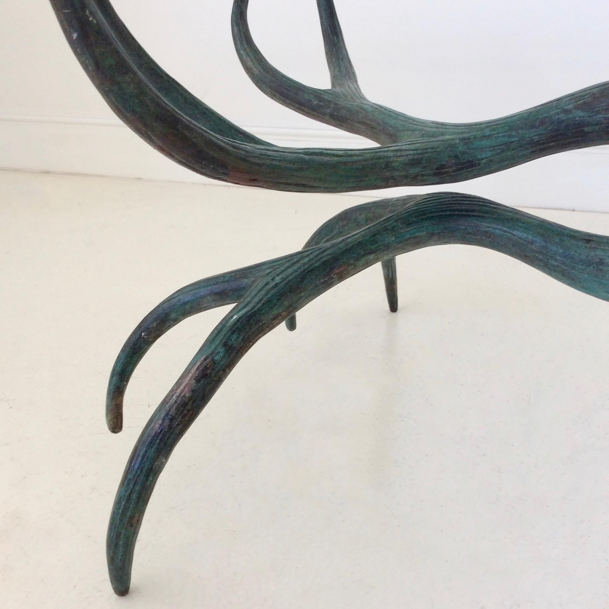 French Sculptural Patinated Bronze Coffee Table, circa 1970, France