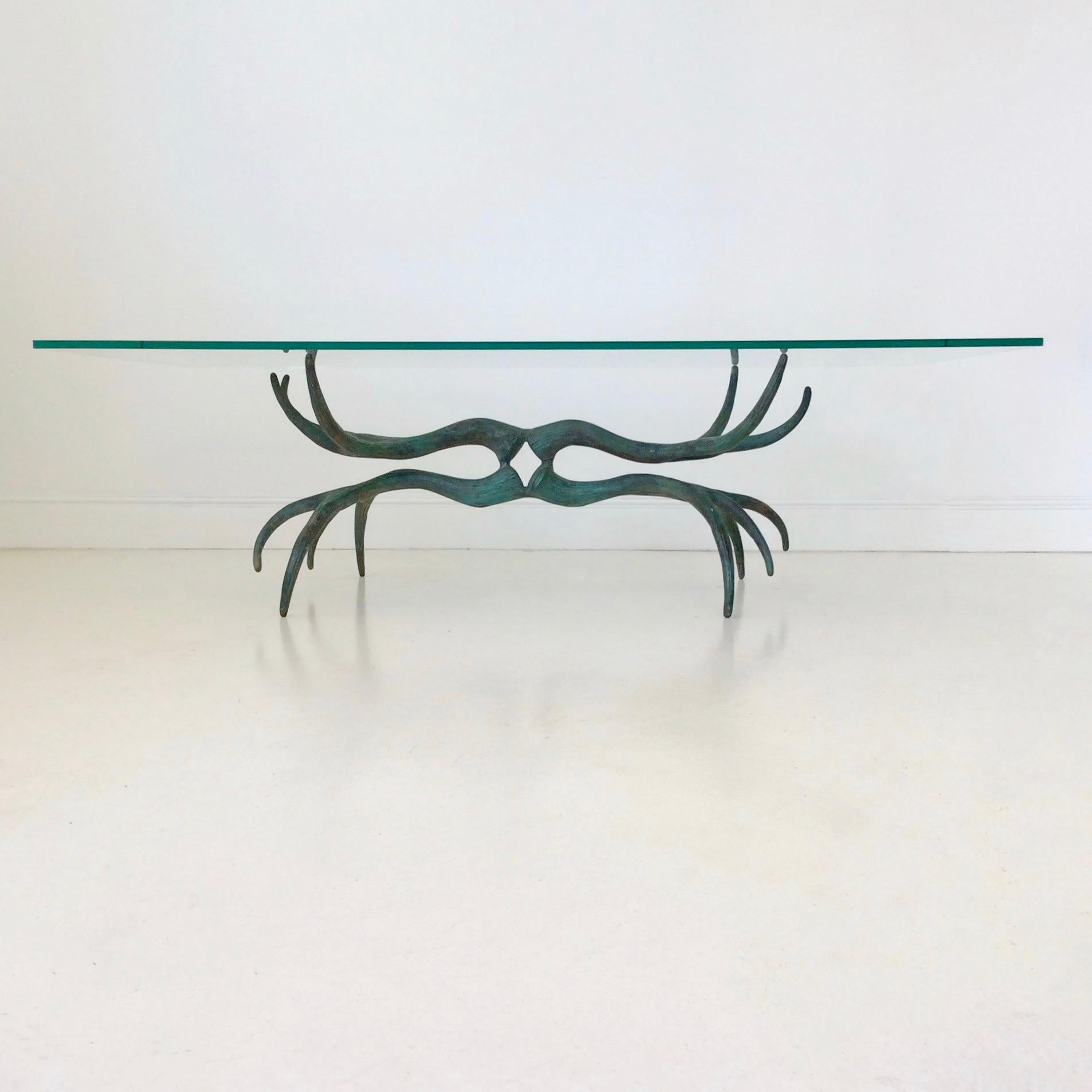 Sculptural Patinated Bronze Coffee Table, circa 1970, France 1