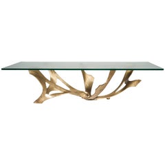 Sculptural Bronze Coffee Table in the Manner of Fred Brouard