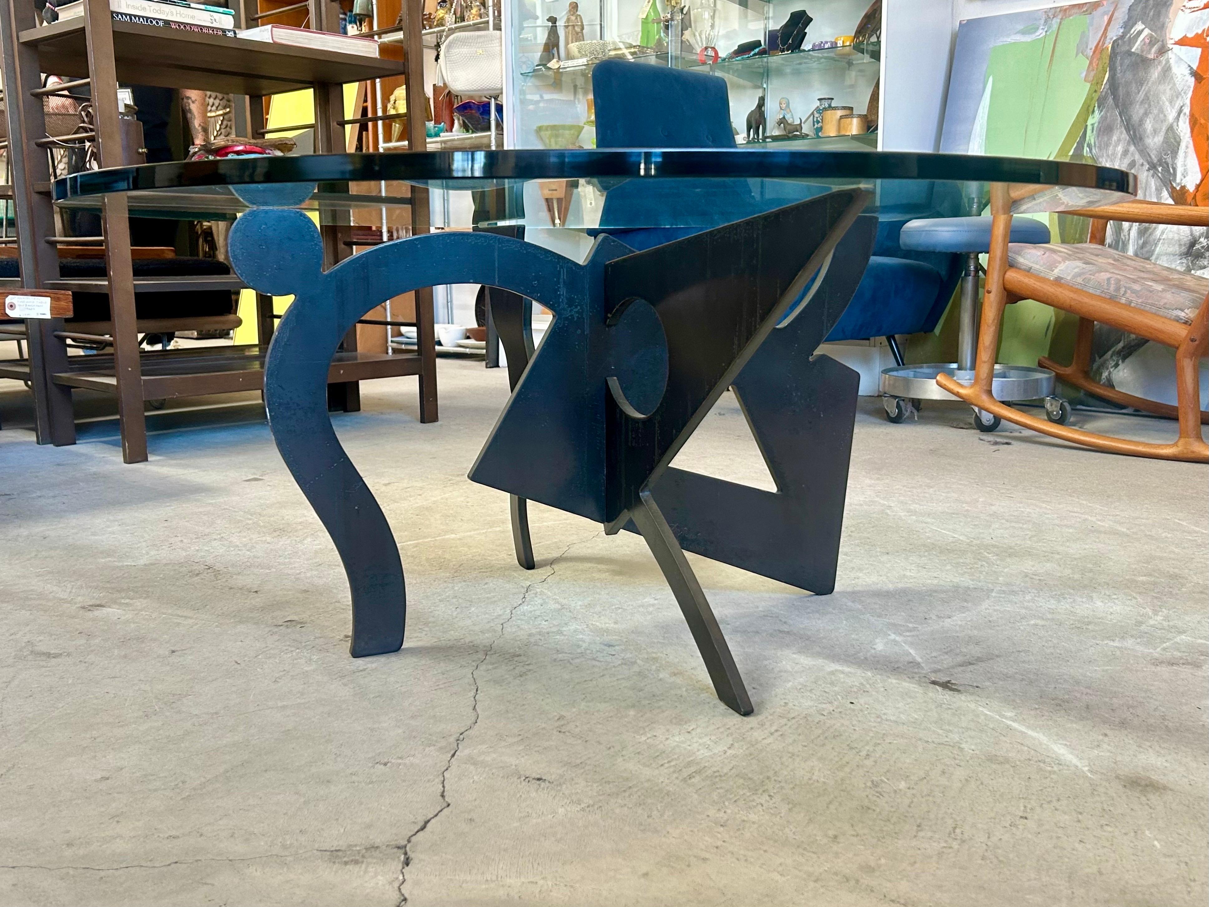 Sculptural Bronze Coffee Table Pucci De Rossi 1987 In Good Condition For Sale In Los Angeles, CA