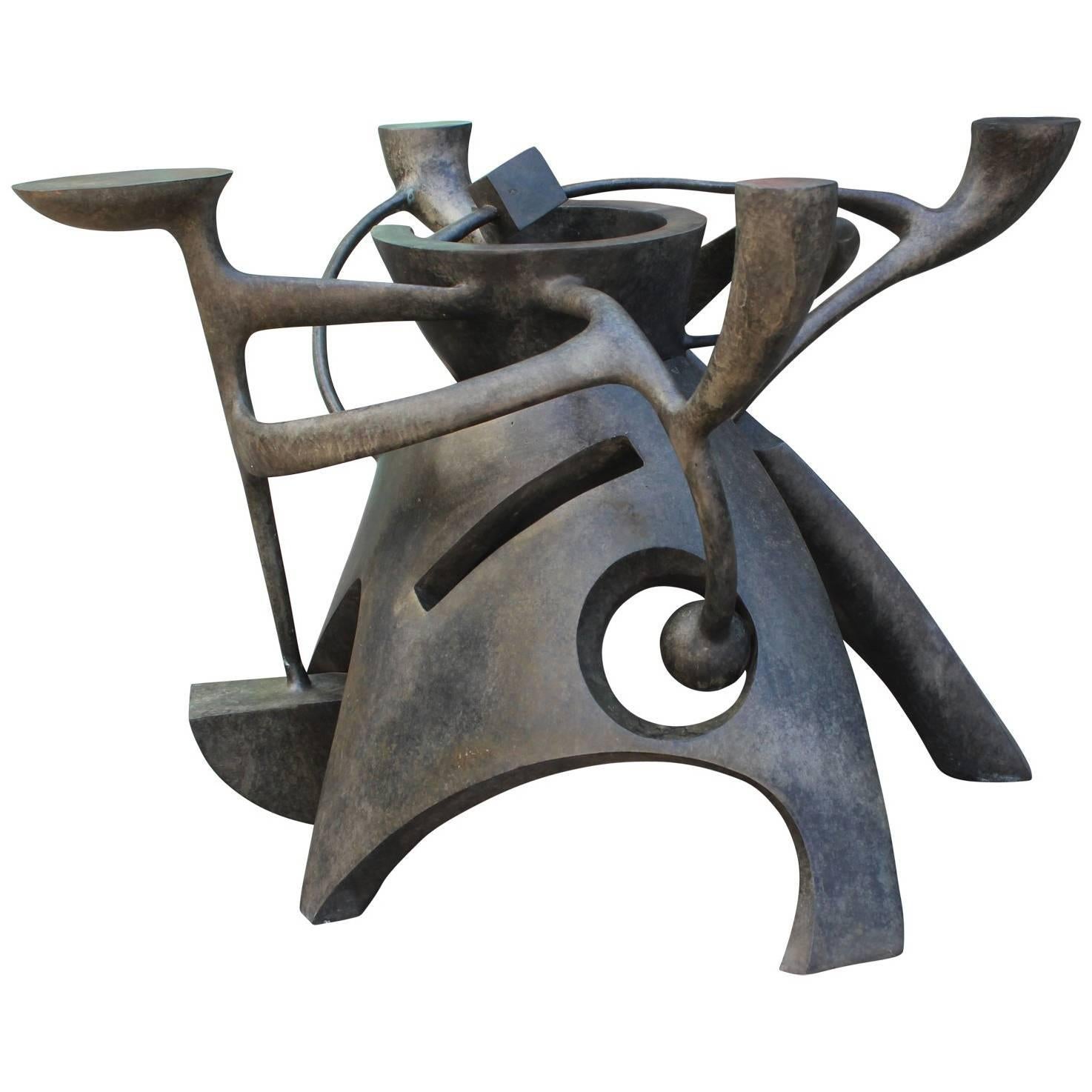 Sculptural Bronze Dining Table by Gil Bruvel