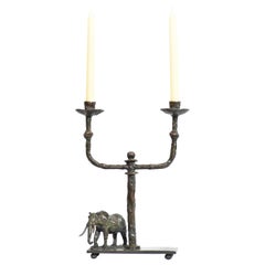 Sculptural Bronze Elephant Candelabra - handmade