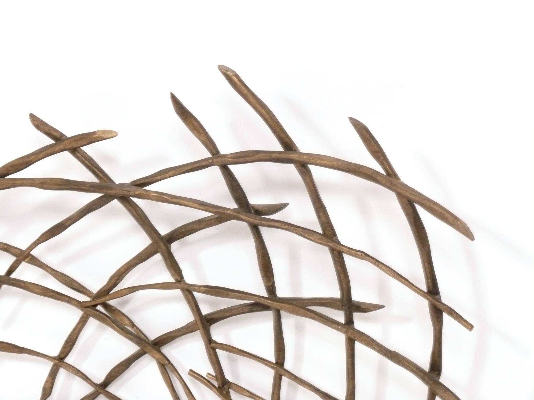 Sconosciuto Specchio scultoreo con finitura in bronzo alla maniera di Herve Van Der Straeten  35