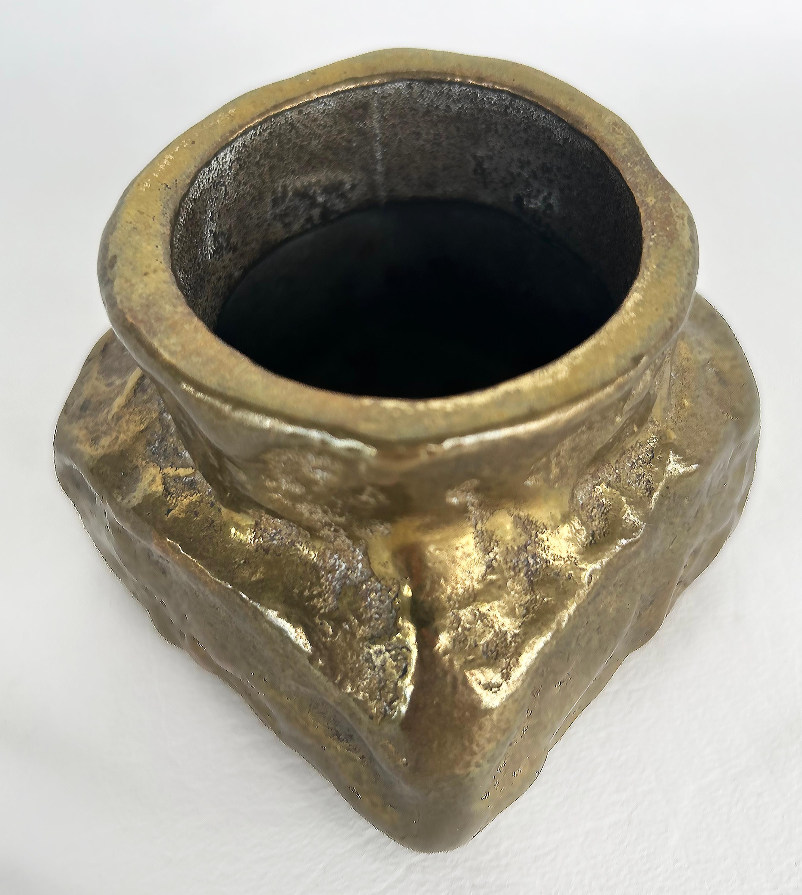 Mid-Century Modern Sculptural Bronze Free-form Inkwell from a New York Socialite Estate For Sale