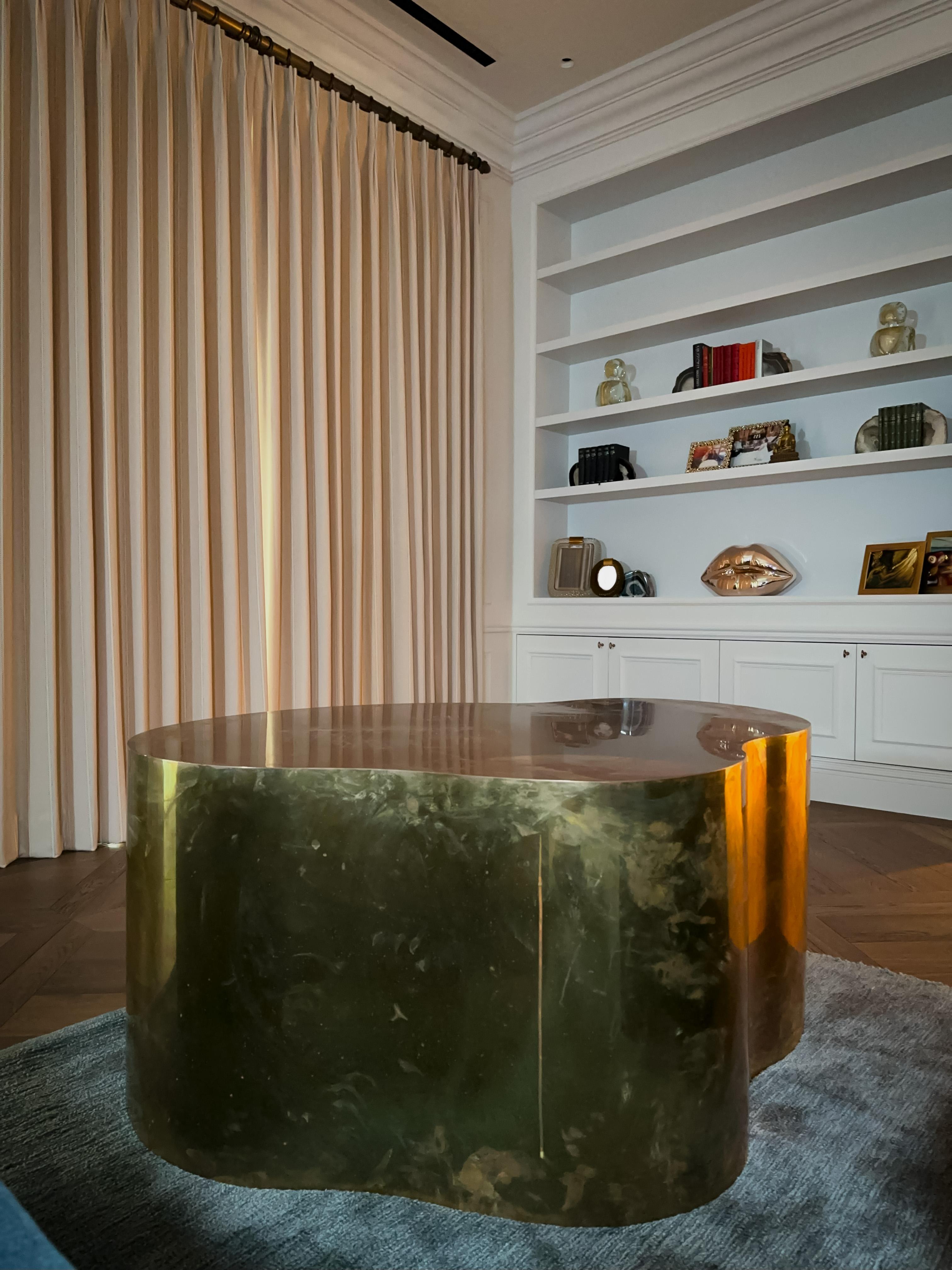 Post-Modern Sculptural Bronze Metal Freeform Side Table c. 1980s For Sale