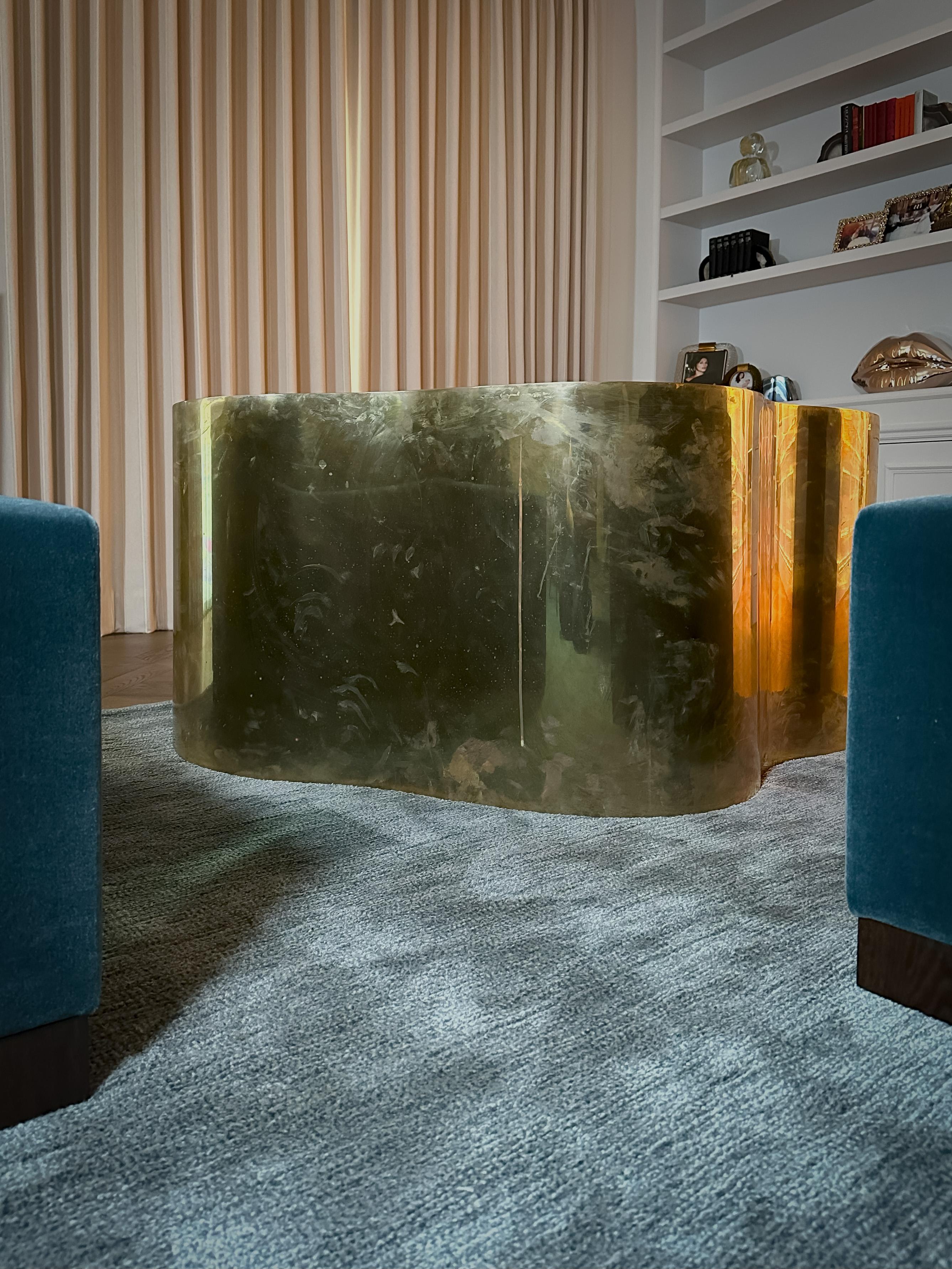 20th Century Sculptural Bronze Metal Freeform Side Table c. 1980s For Sale
