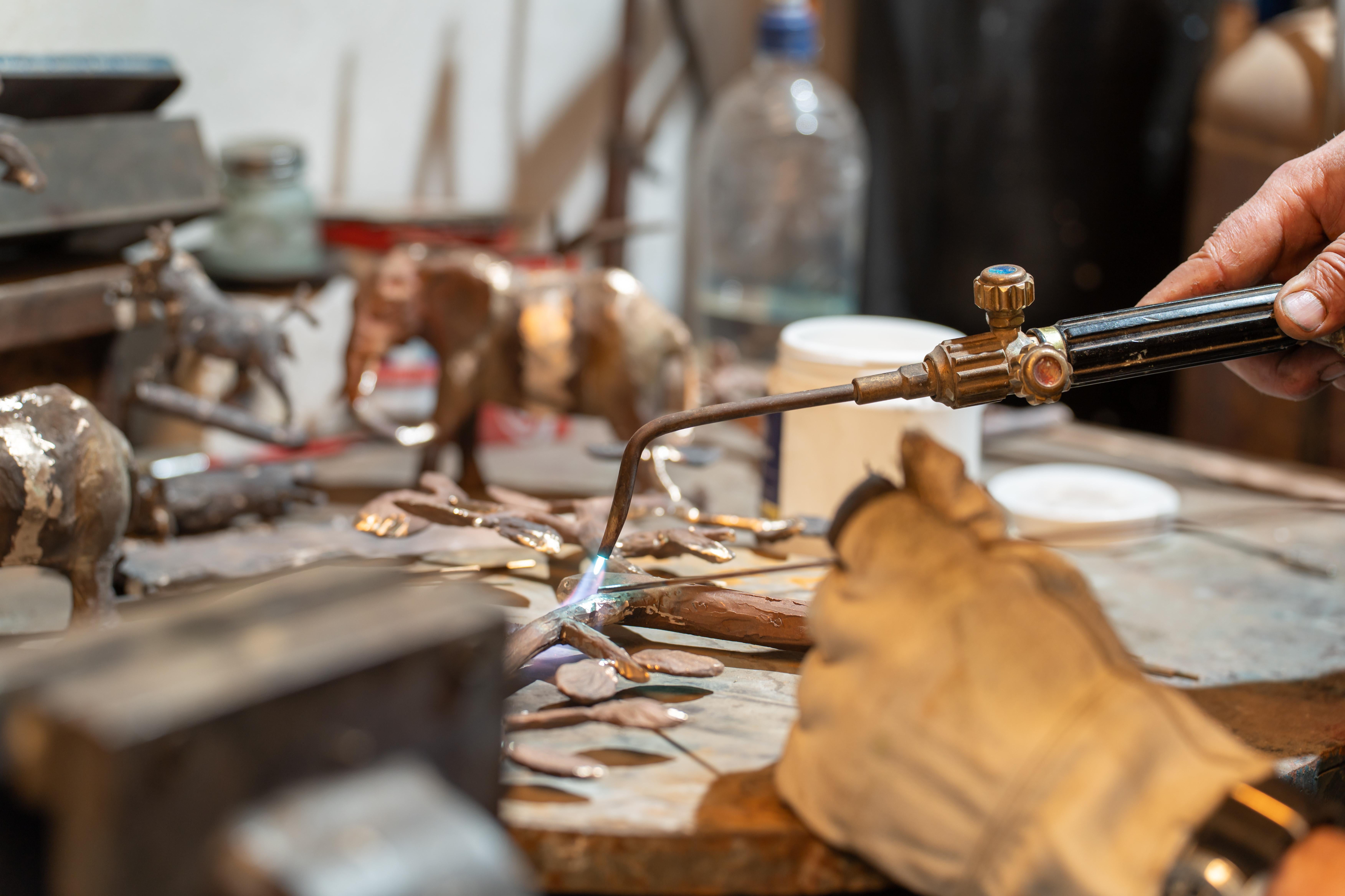 Sculptural Bronze Giraffe Candelabra For Sale 1