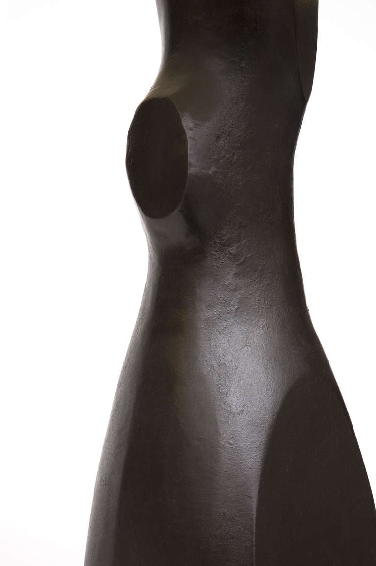 Skulpturale Bronzelampen von Jacques Jarrige „Togo“ (Patiniert) im Angebot