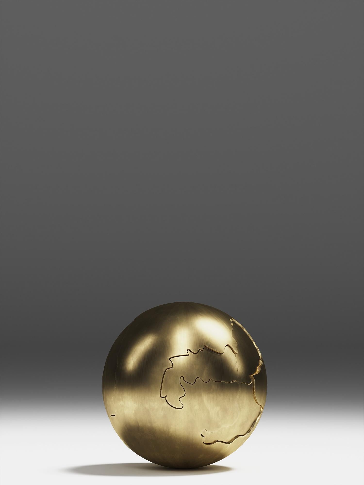 Art Deco Sculptural Bronze-Patina Brass Spheres by Patrick Coard, Paris For Sale