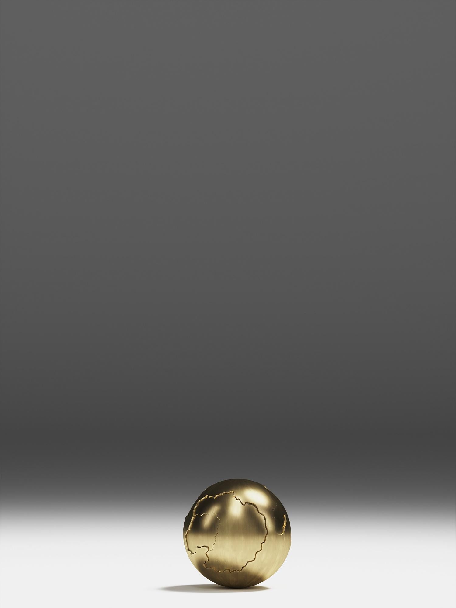 Hand-Crafted Sculptural Bronze-Patina Brass Spheres by Patrick Coard, Paris For Sale