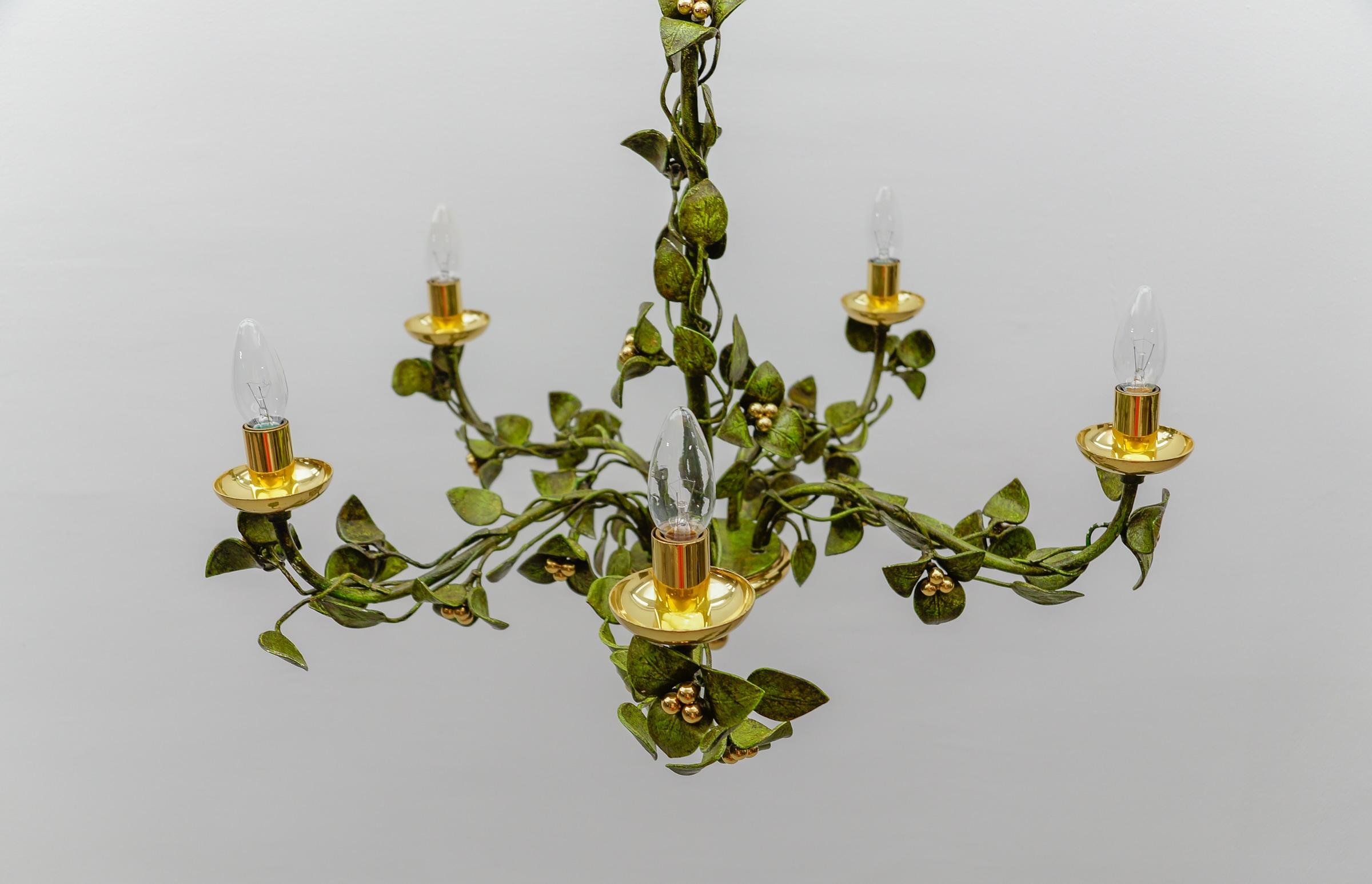 Sculptural bronze-patinated pendant lamp Lamp by Hans Möller, 1970s For Sale 3