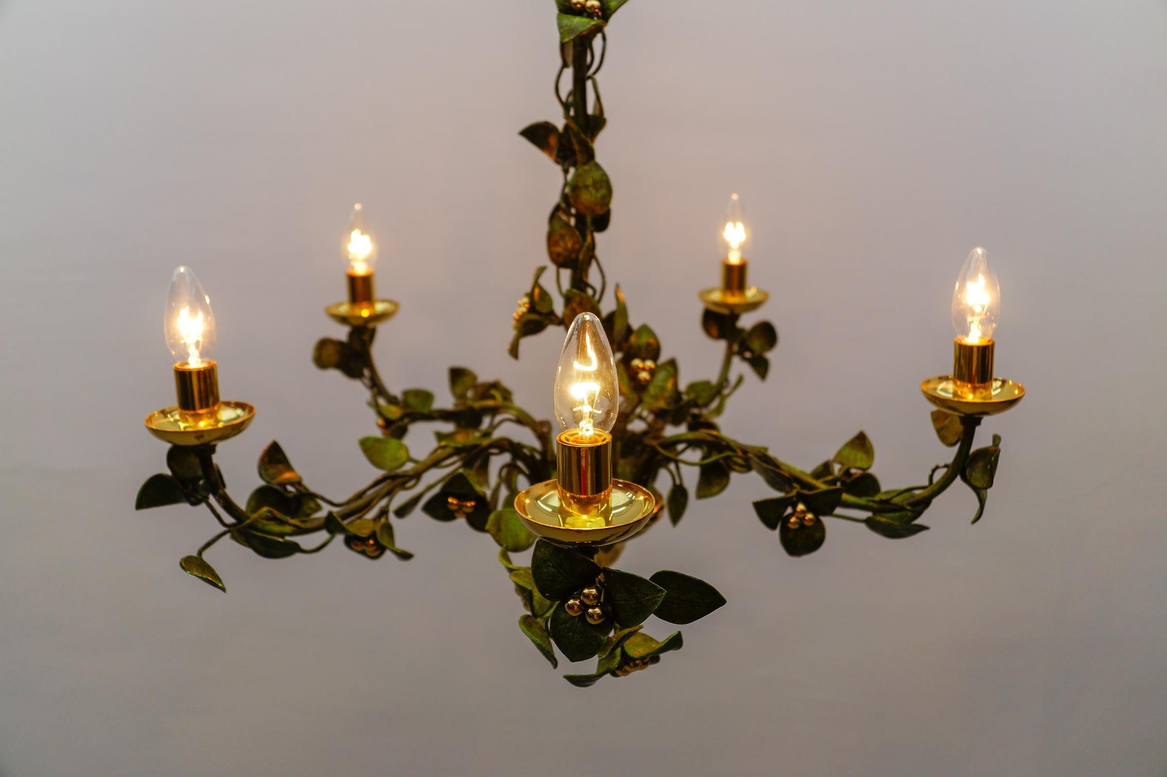 Sculptural bronze-patinated pendant lamp Lamp by Hans Möller, 1970s For Sale 4