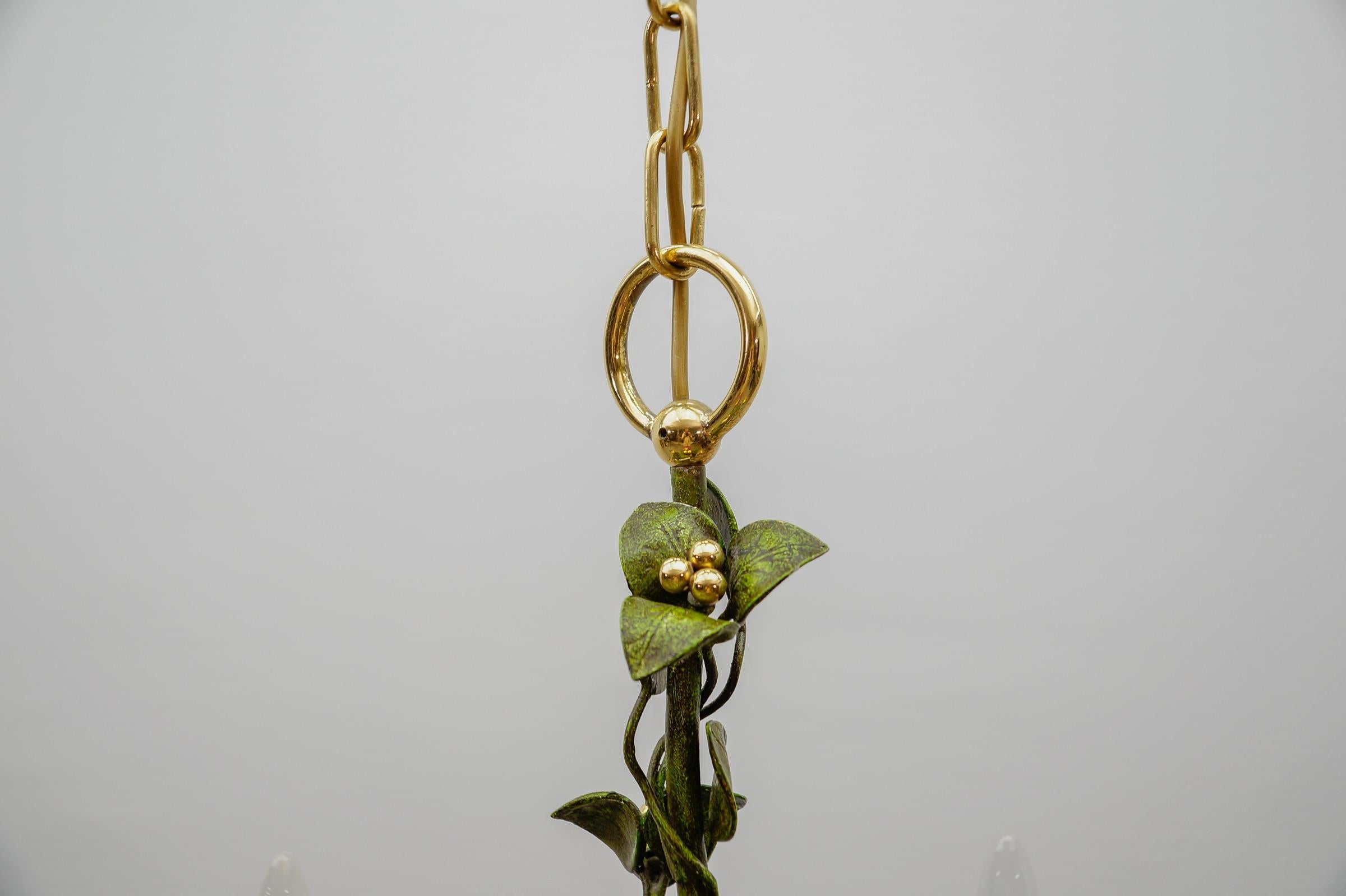 Sculptural bronze-patinated pendant lamp Lamp by Hans Möller, 1970s For Sale 10