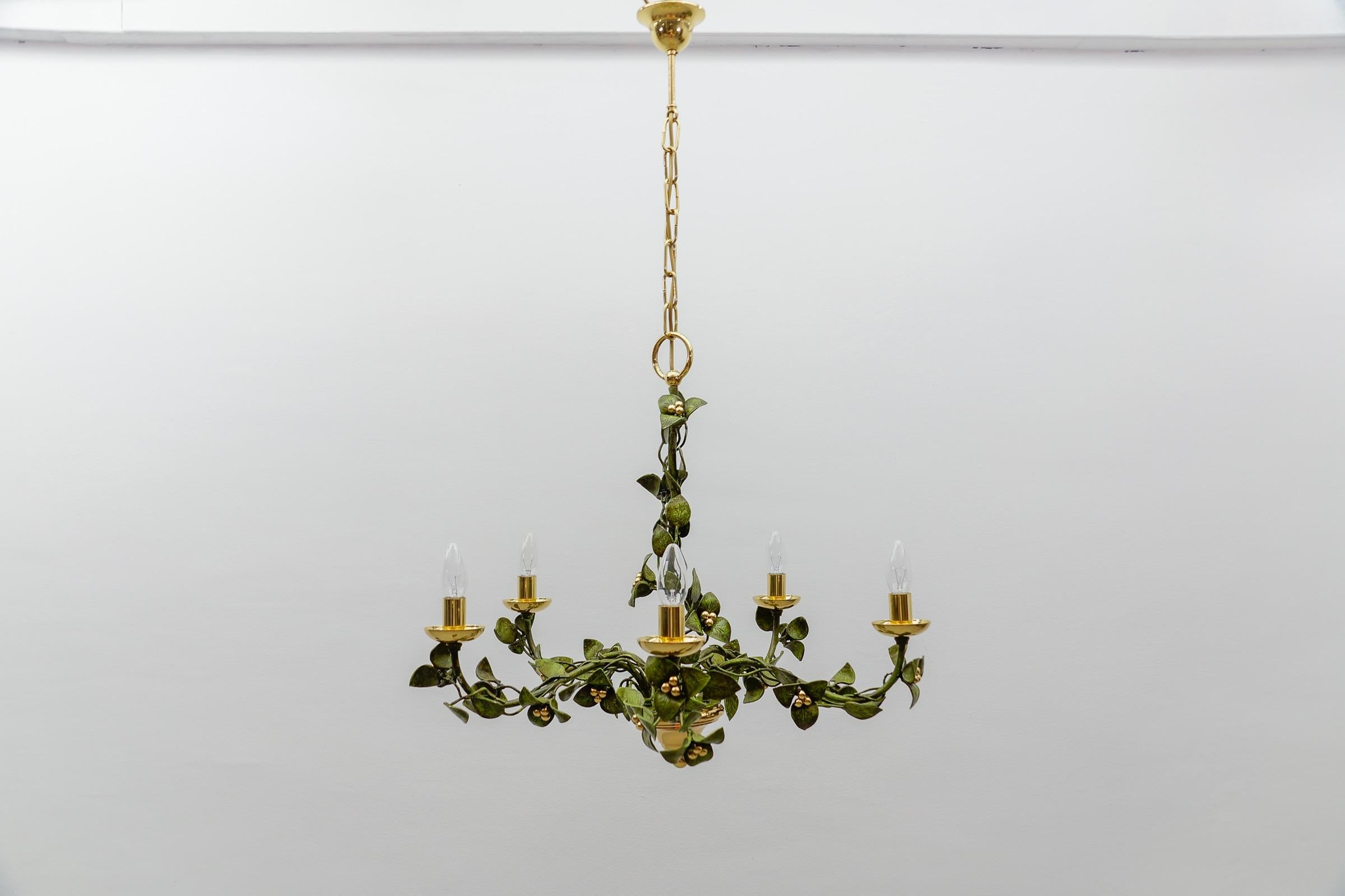 German Sculptural bronze-patinated pendant lamp Lamp by Hans Möller, 1970s For Sale