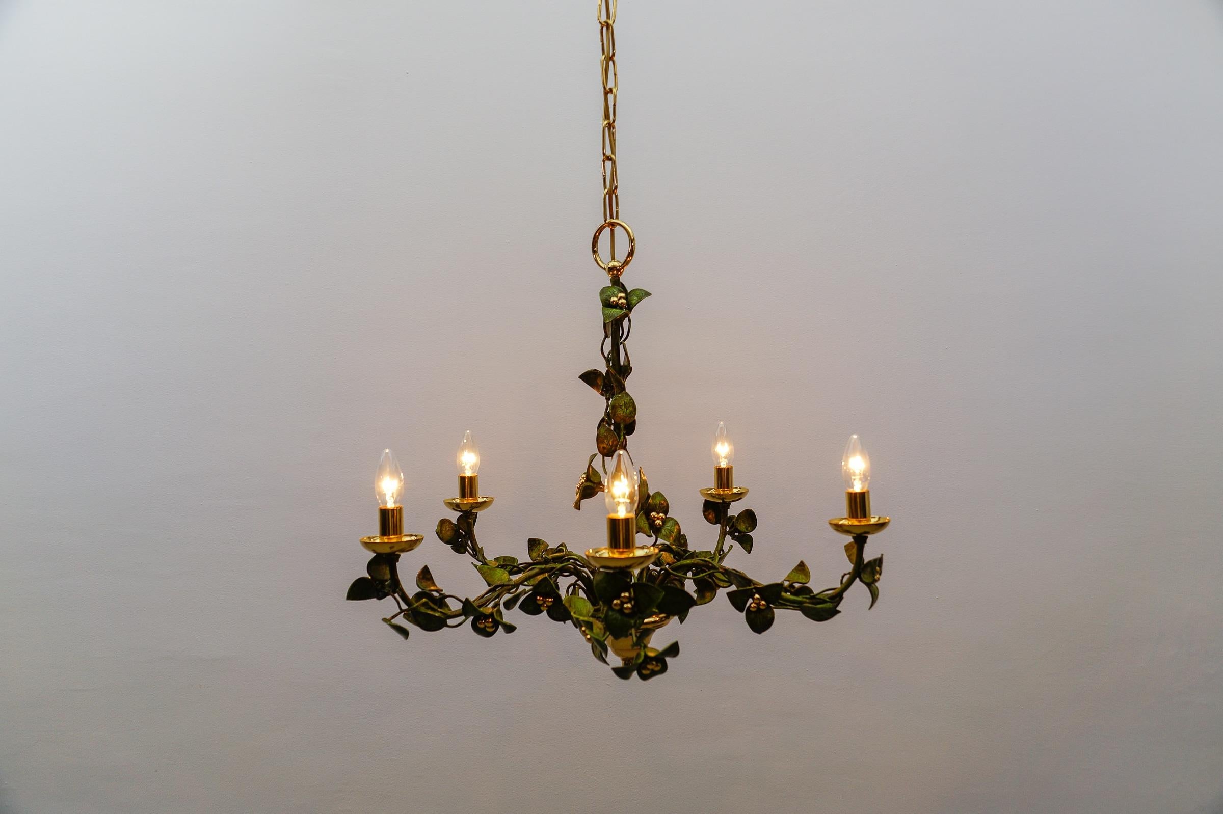 Late 20th Century Sculptural bronze-patinated pendant lamp Lamp by Hans Möller, 1970s For Sale