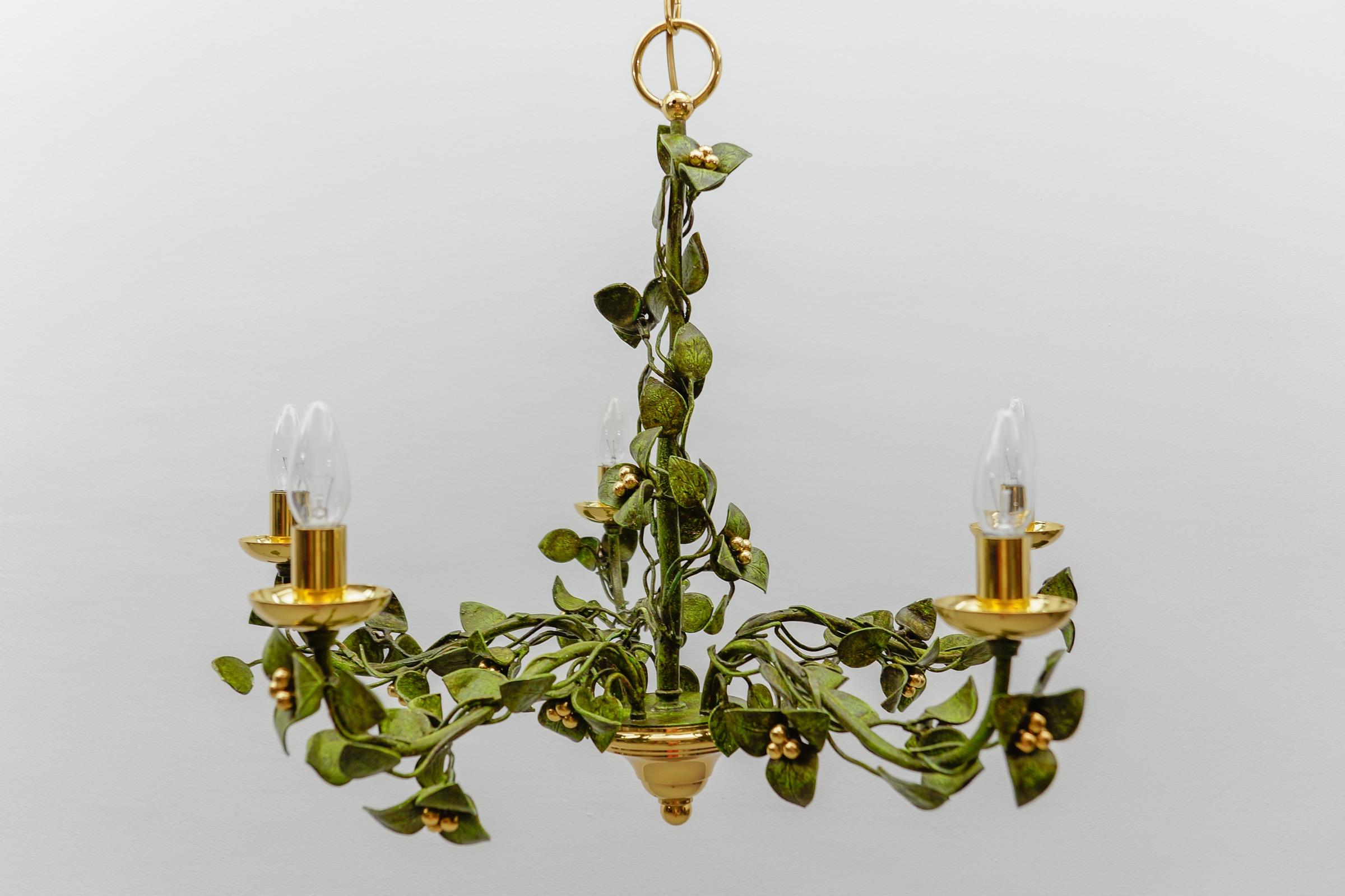 Sculptural bronze-patinated pendant lamp Lamp by Hans Möller, 1970s For Sale 1