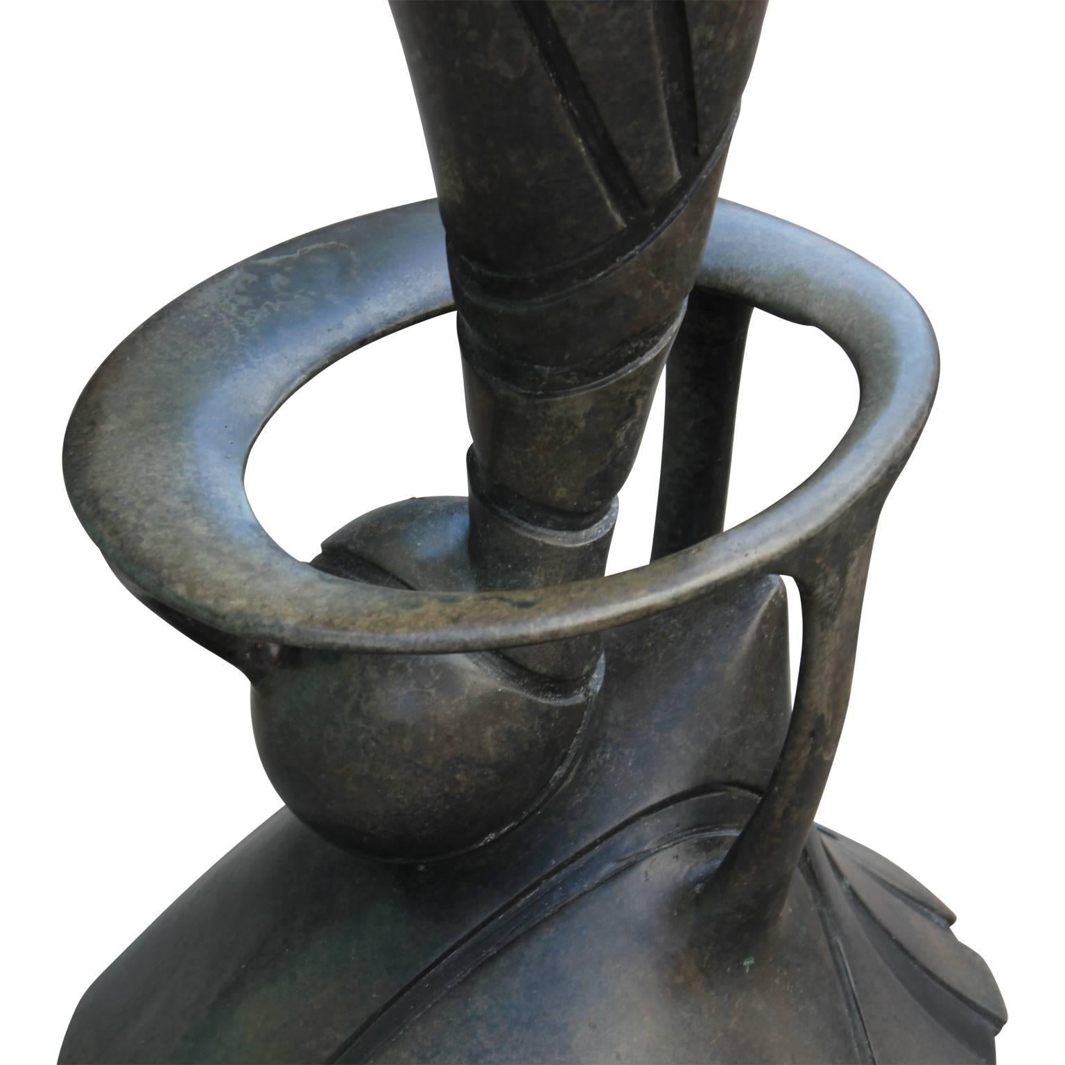 Modern Pair of Sculptural Bronze Stools or Pedestals by Gil Bruvel