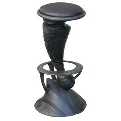 Pair of Sculptural Bronze Stools or Pedestals by Gil Bruvel
