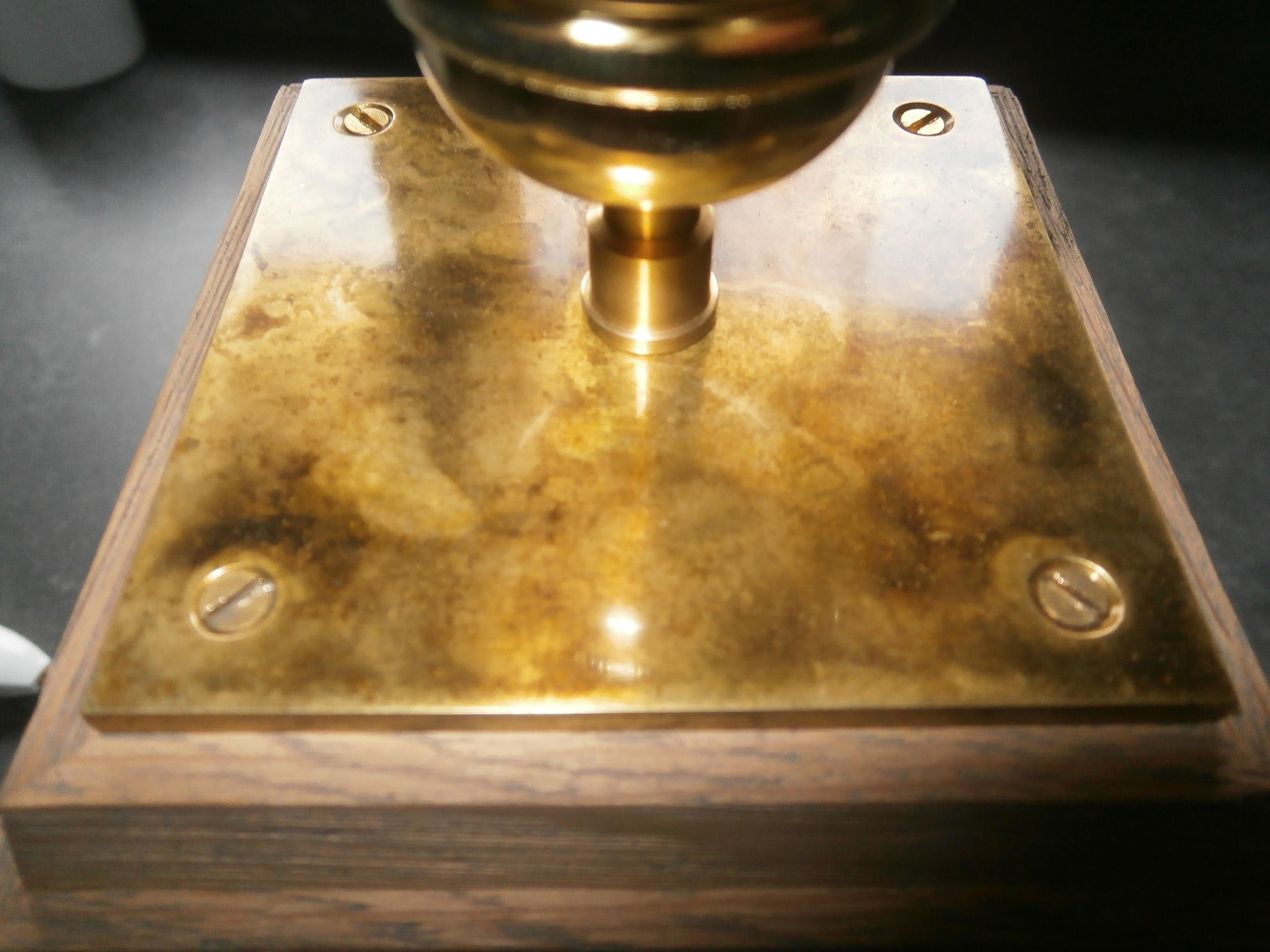 Polished Sculptural Bronze Table Lamp For Sale