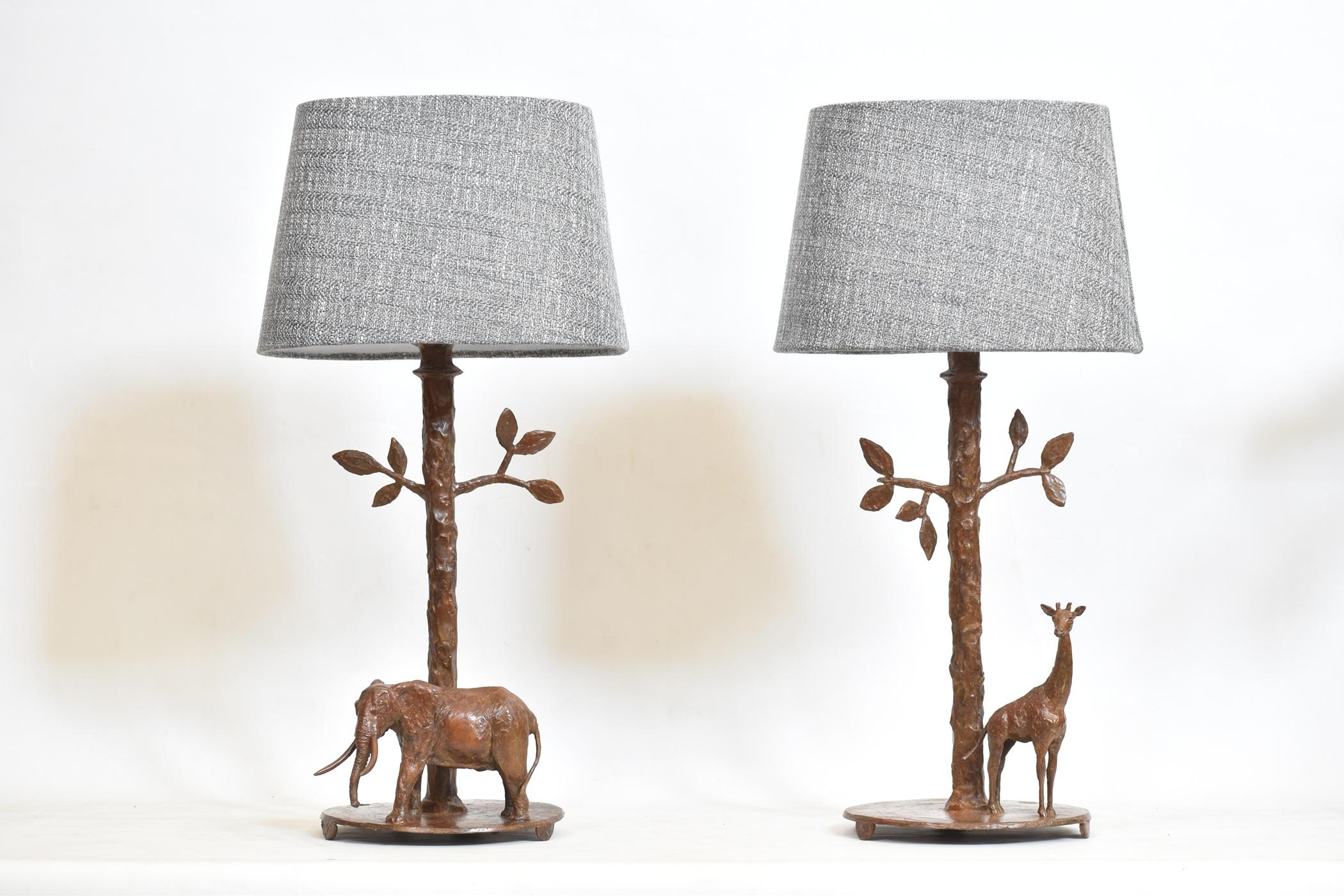 Espressionista Lampada da tavolo scultorea in bronzo in vendita