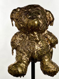 Gold Sculptural Bronze Teddy Bear, 21st Century by Mattia Biagi