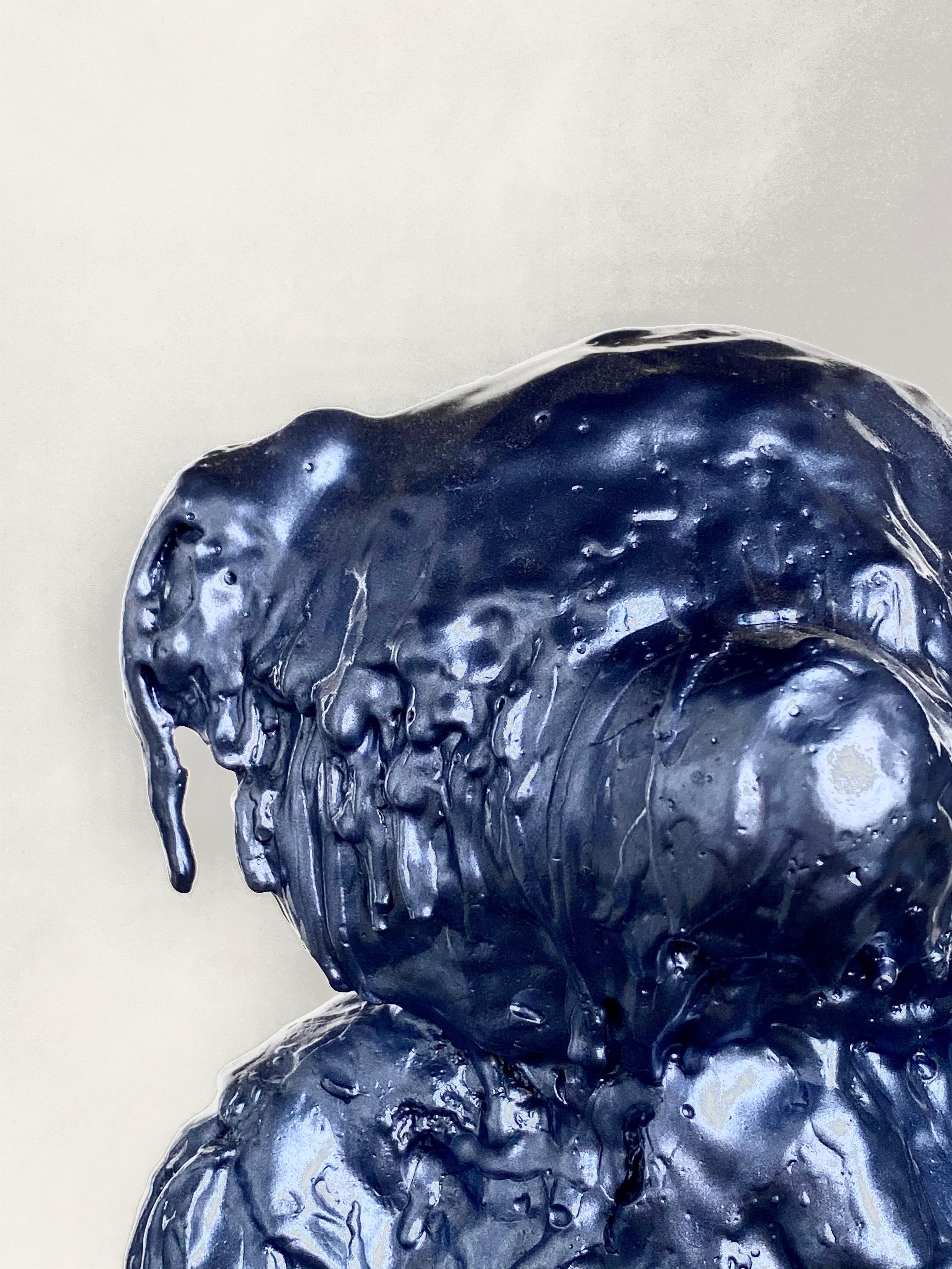 Américain Teddy Bear, ours sculptural bleu en bronze, 21e siècle par Mattia Biagi en vente