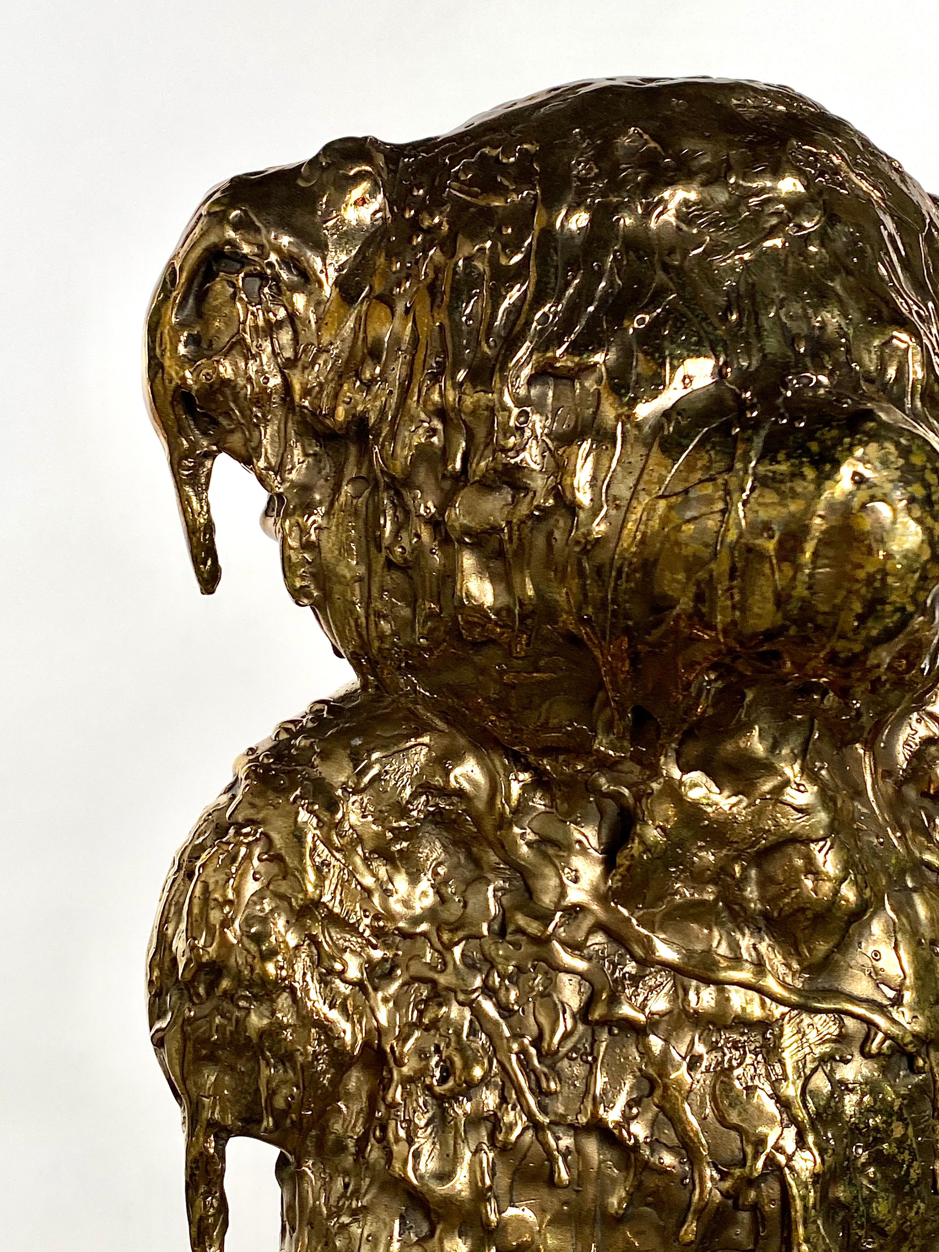 Américain Ourson en bronze sculpté en or, 21e siècle par Mattia Biagi en vente