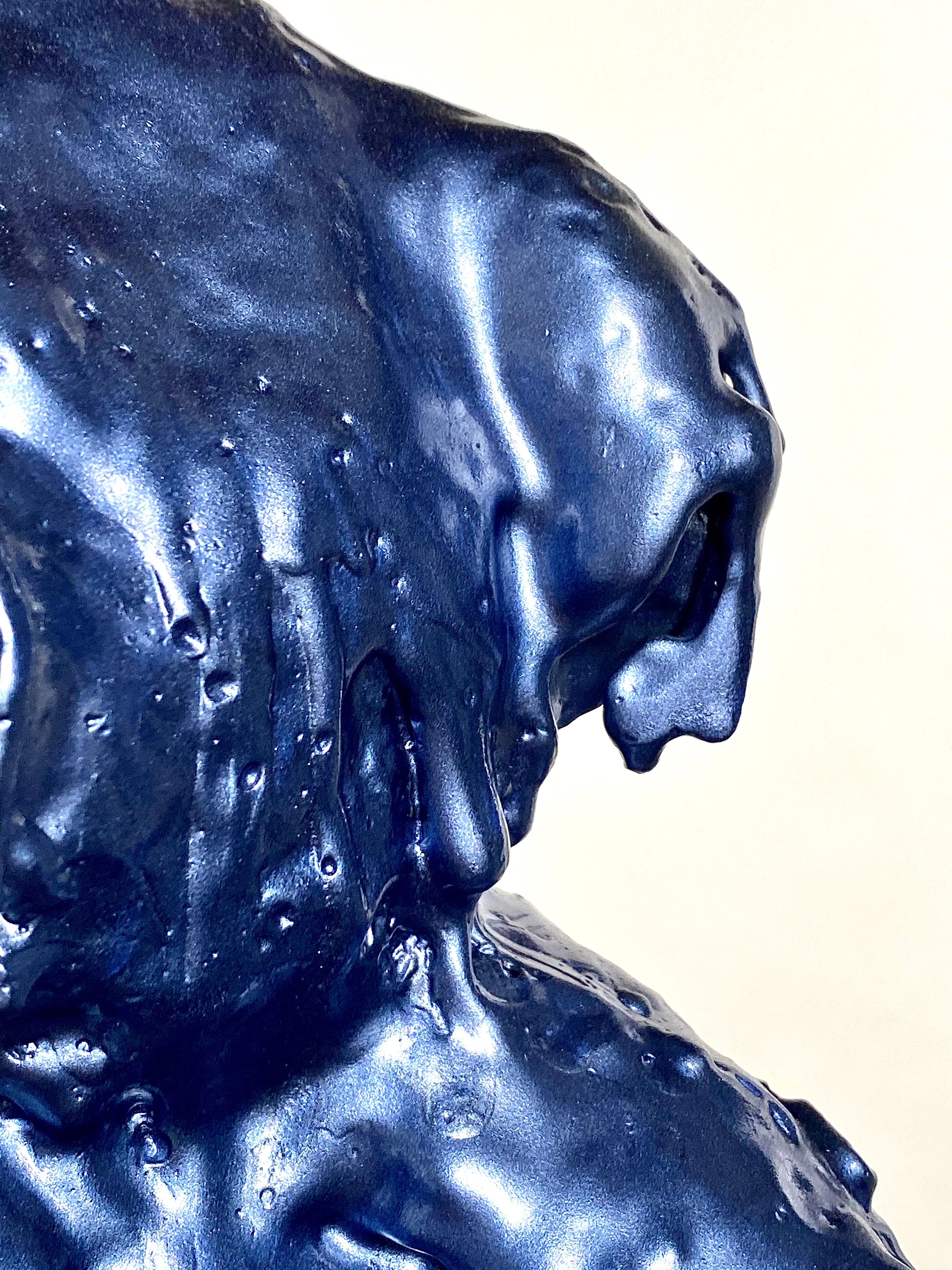 Teddy Bear, ours sculptural bleu en bronze, 21e siècle par Mattia Biagi Neuf - En vente à Culver City, CA