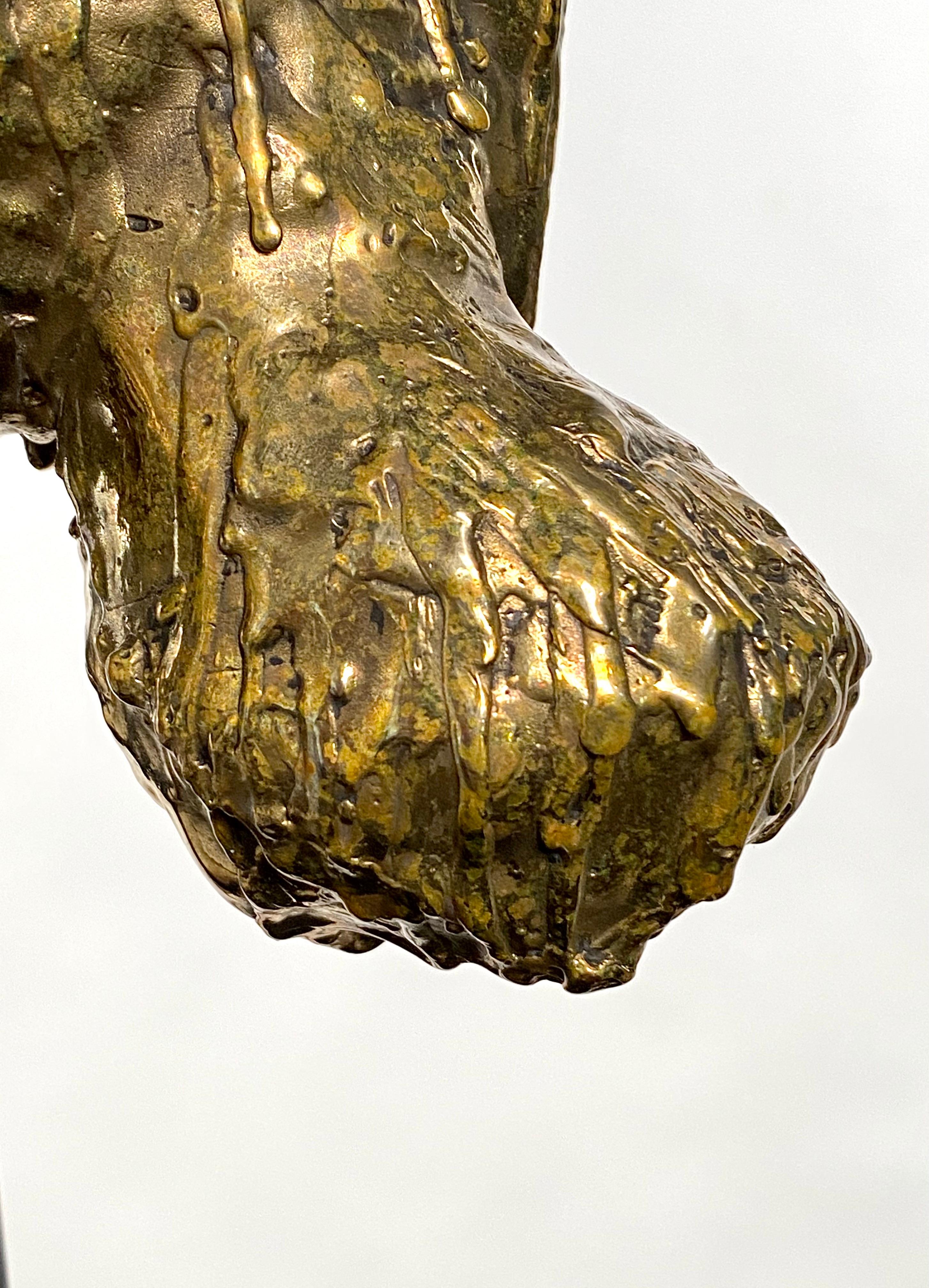 Contemporary Gold Sculptural Bronze Teddy Bear, 21st Century by Mattia Biagi For Sale