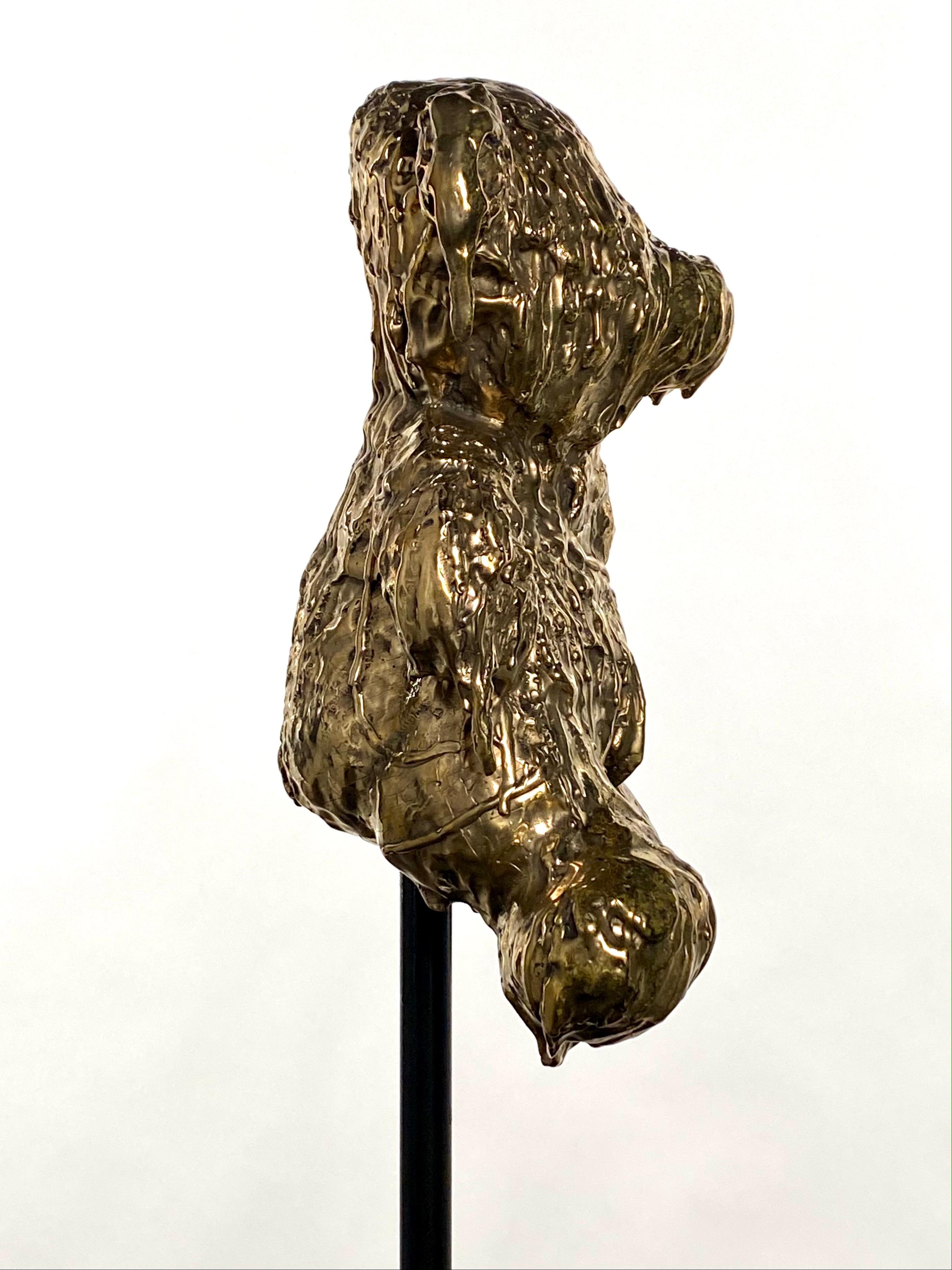 Gold Sculptural Bronze Teddy Bear, 21st Century by Mattia Biagi For Sale 1