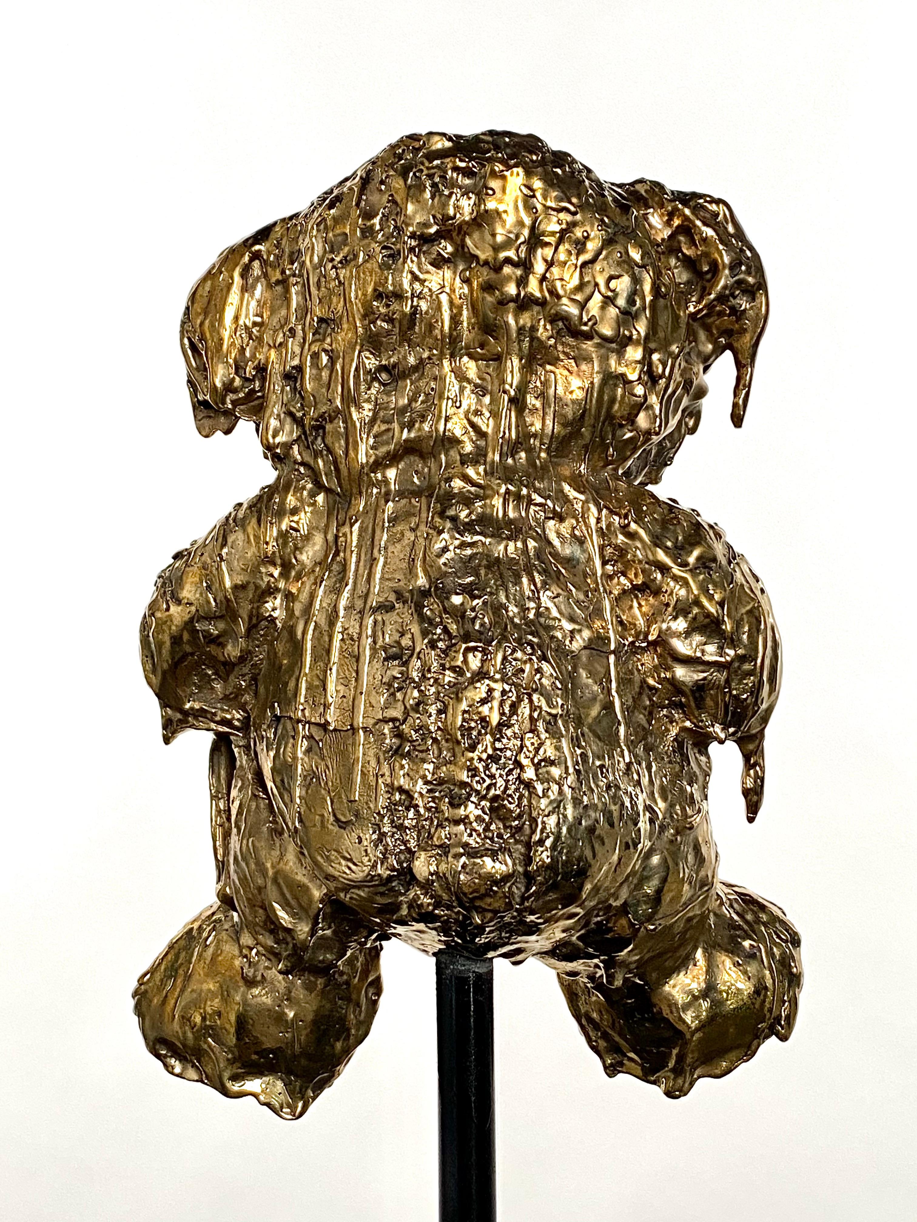 Gold Sculptural Bronze Teddy Bear, 21st Century by Mattia Biagi For Sale 2