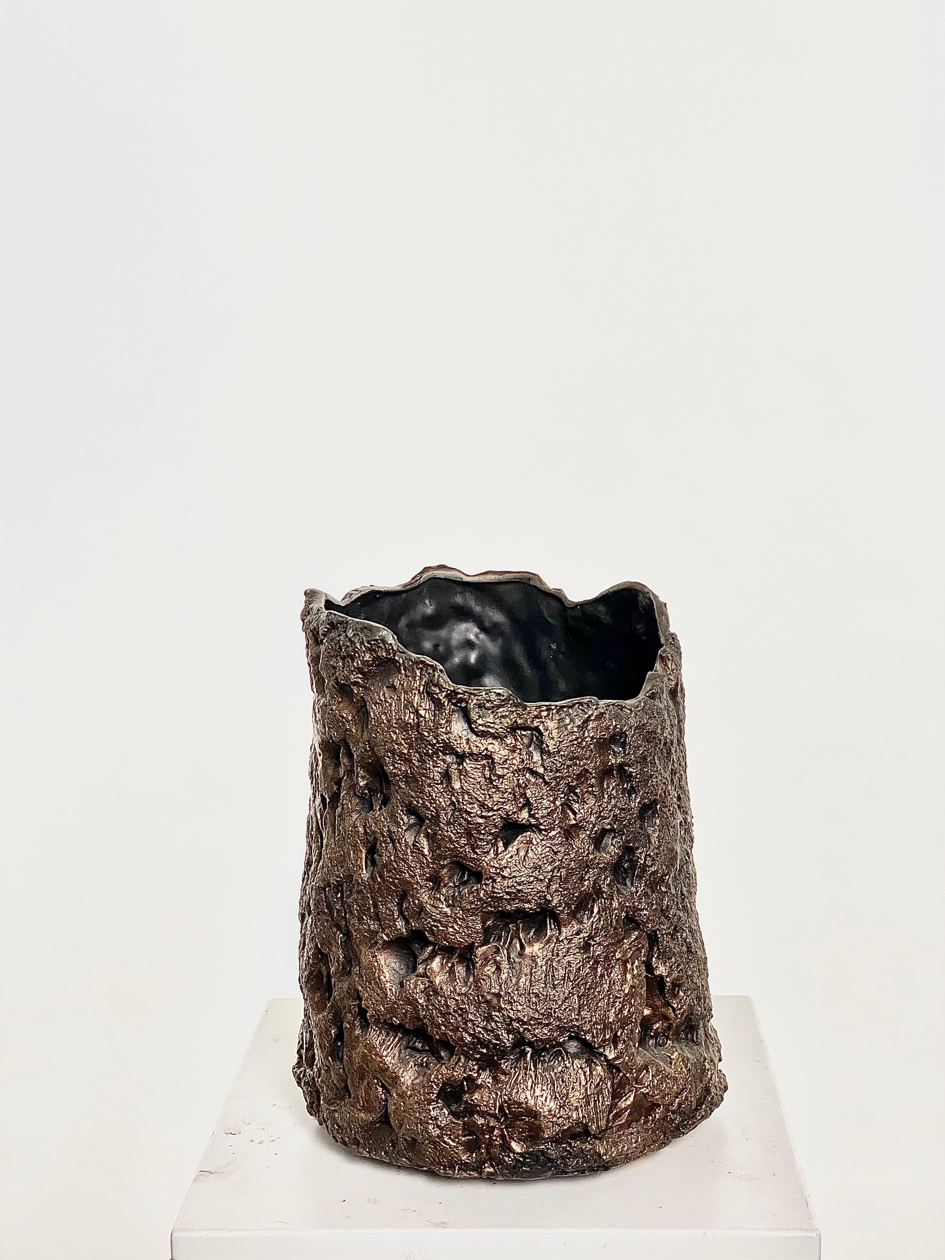 American  Sculptural Bronze Vase, 21st Century by Mattia Biagi For Sale